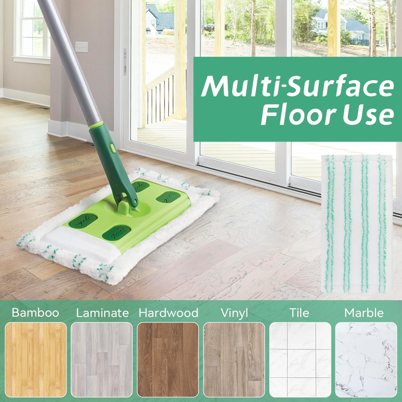SavStor Microfiber Mop Pad Refills 6 Pack for Quick Shine Mop
