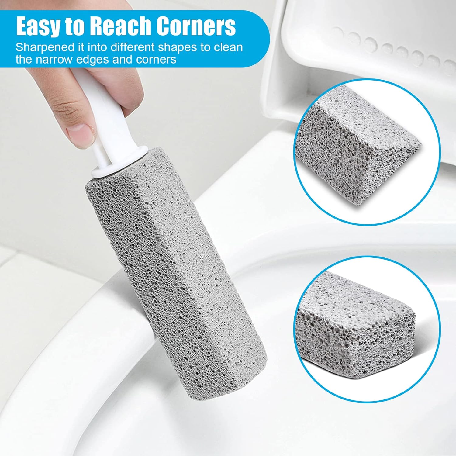 Nonley Pumice Stone Toilet Cleaner with Handle 2 Pack