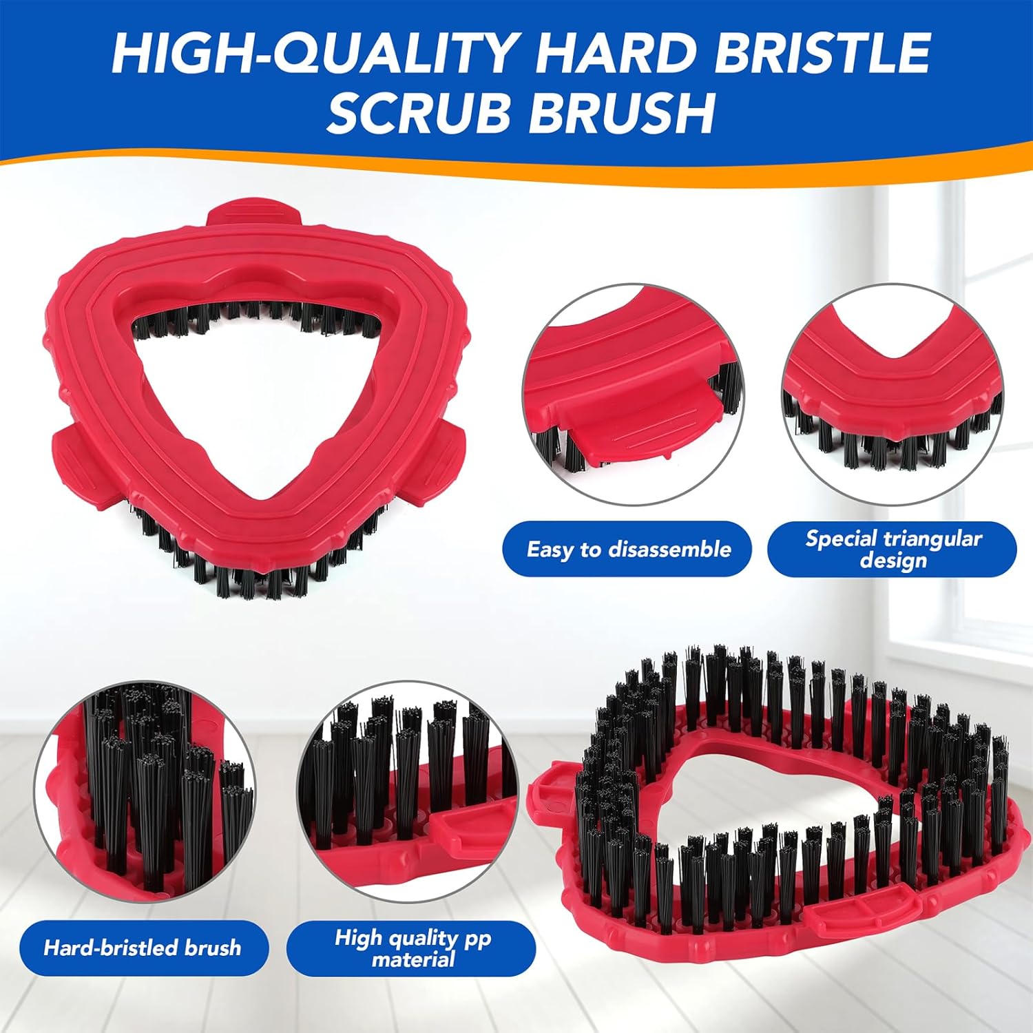 O Ceda EasyWring 1-Tank Scrub Brush Head Replacement - 2 Pack Hard Bristle