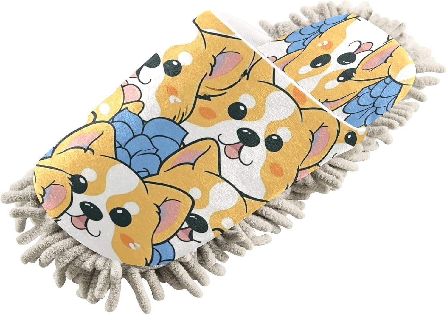 Bulletgxll Cartoon Dog Cleaning Mop Slippers L