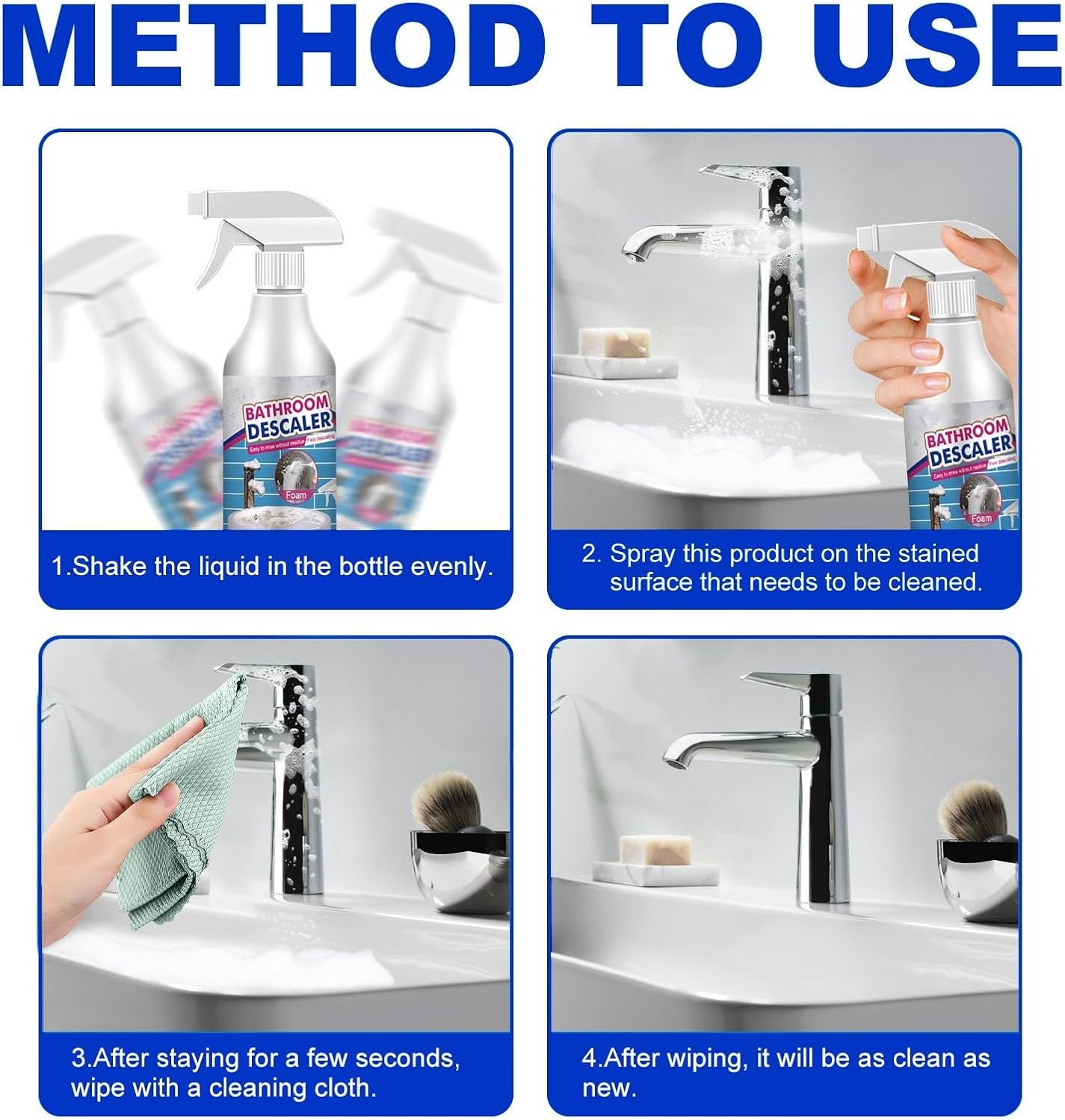 Stubborn Stains Bathroom Foam Cleaner for Toilets and More