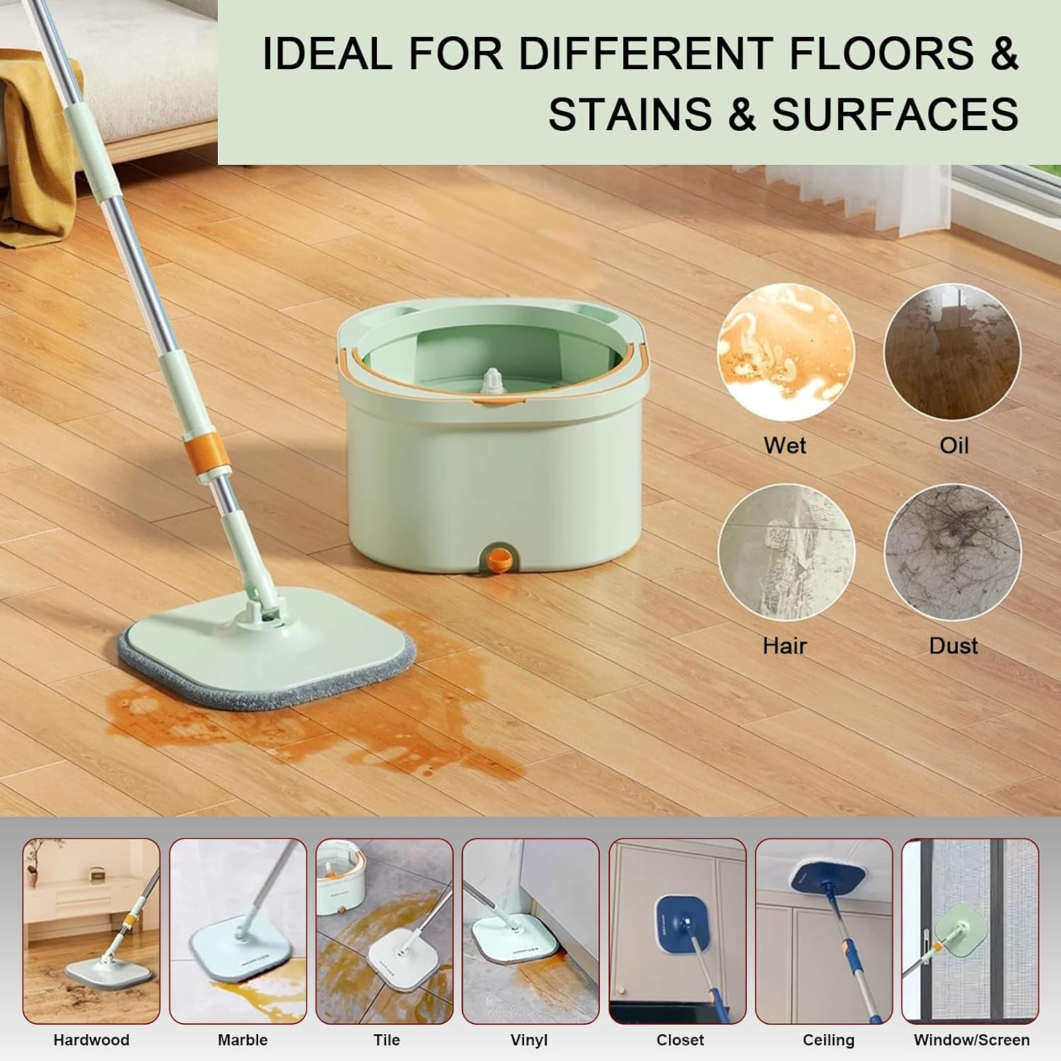 4 Pack 9 Inch Square Microfiber Mop Pad Refill - Grey