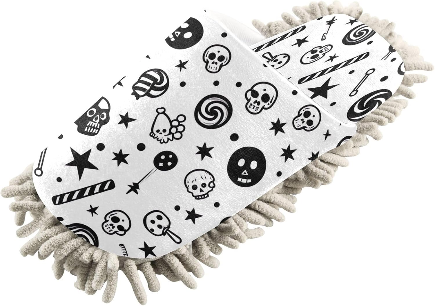 Zhirexin Halloween Cleaning Slippers with Microfiber Mop Pads 1