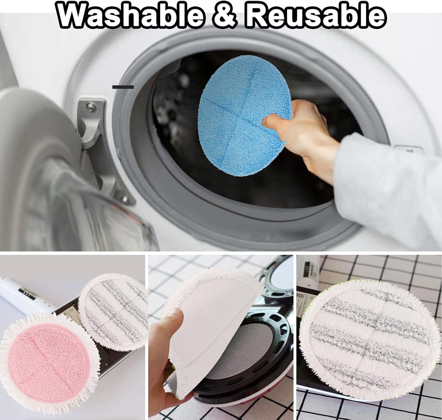 GreeSuit Electric Mop Pads 8 Pack 728in Round Replacement