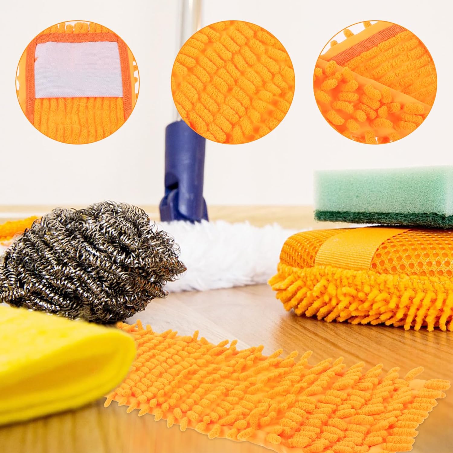 4pcs Mop Cloth Replacement for Flat Mops 1