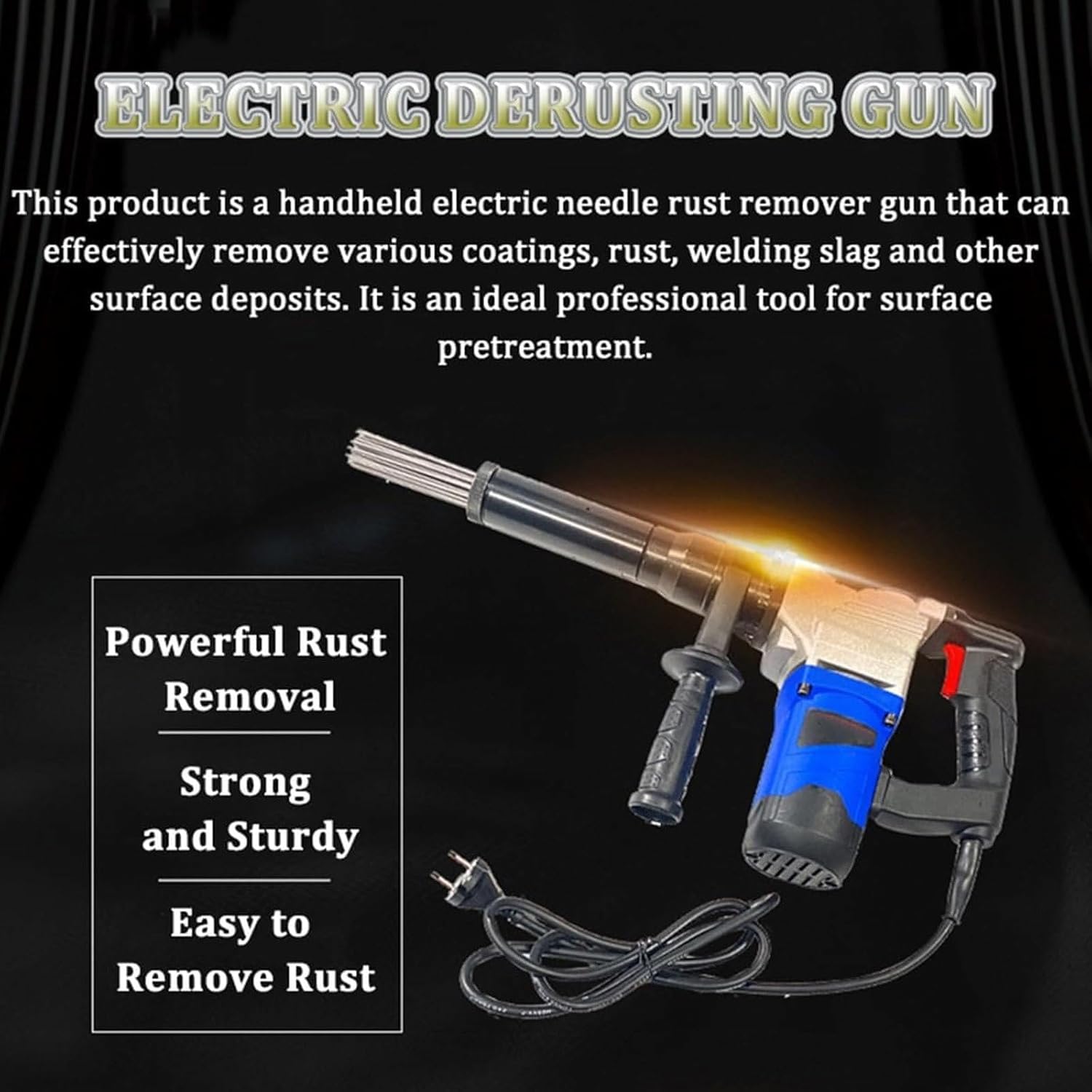 HEAXIY Electric Needle Scaler for Rust and Weld Slag Removal