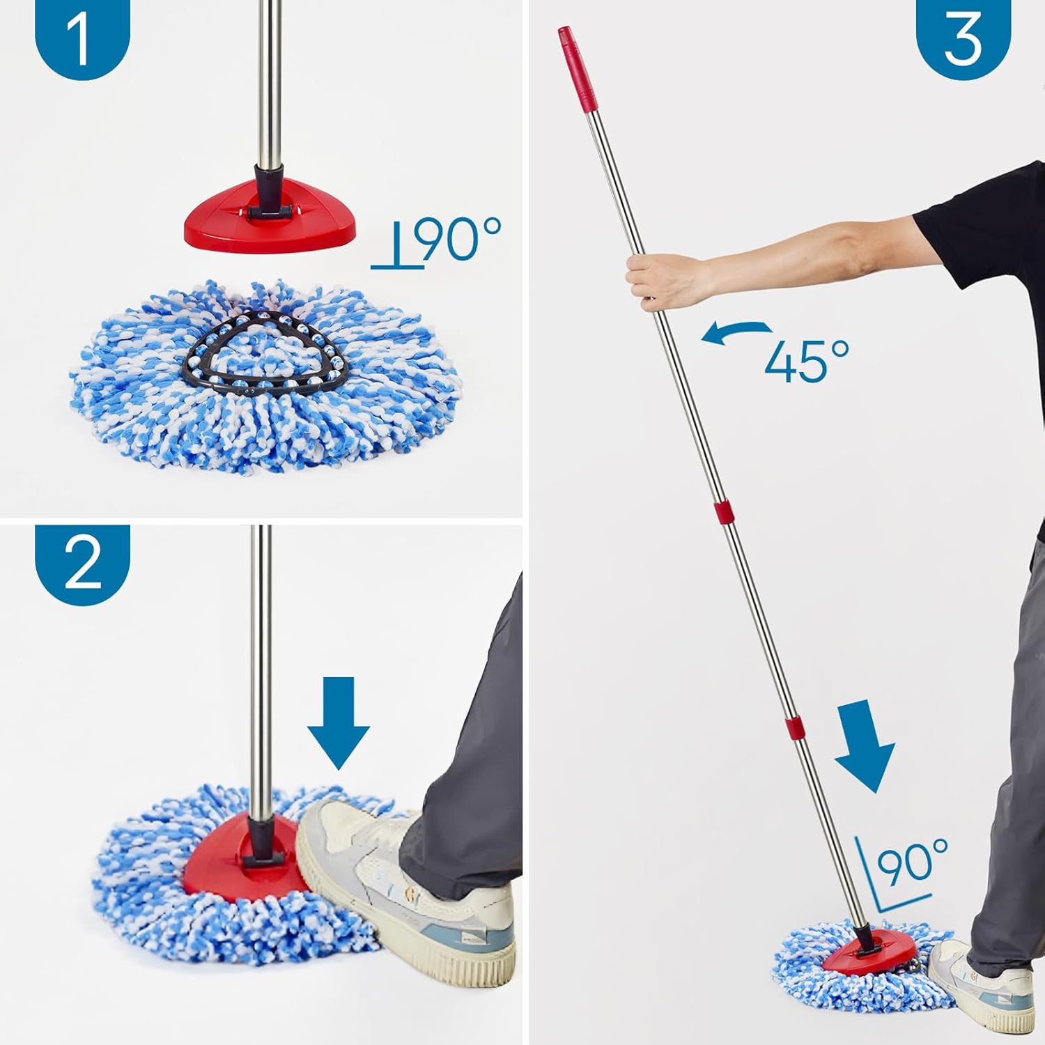 Matthew Cleaning 6Pack Blue Microfiber Spin Mop Refills