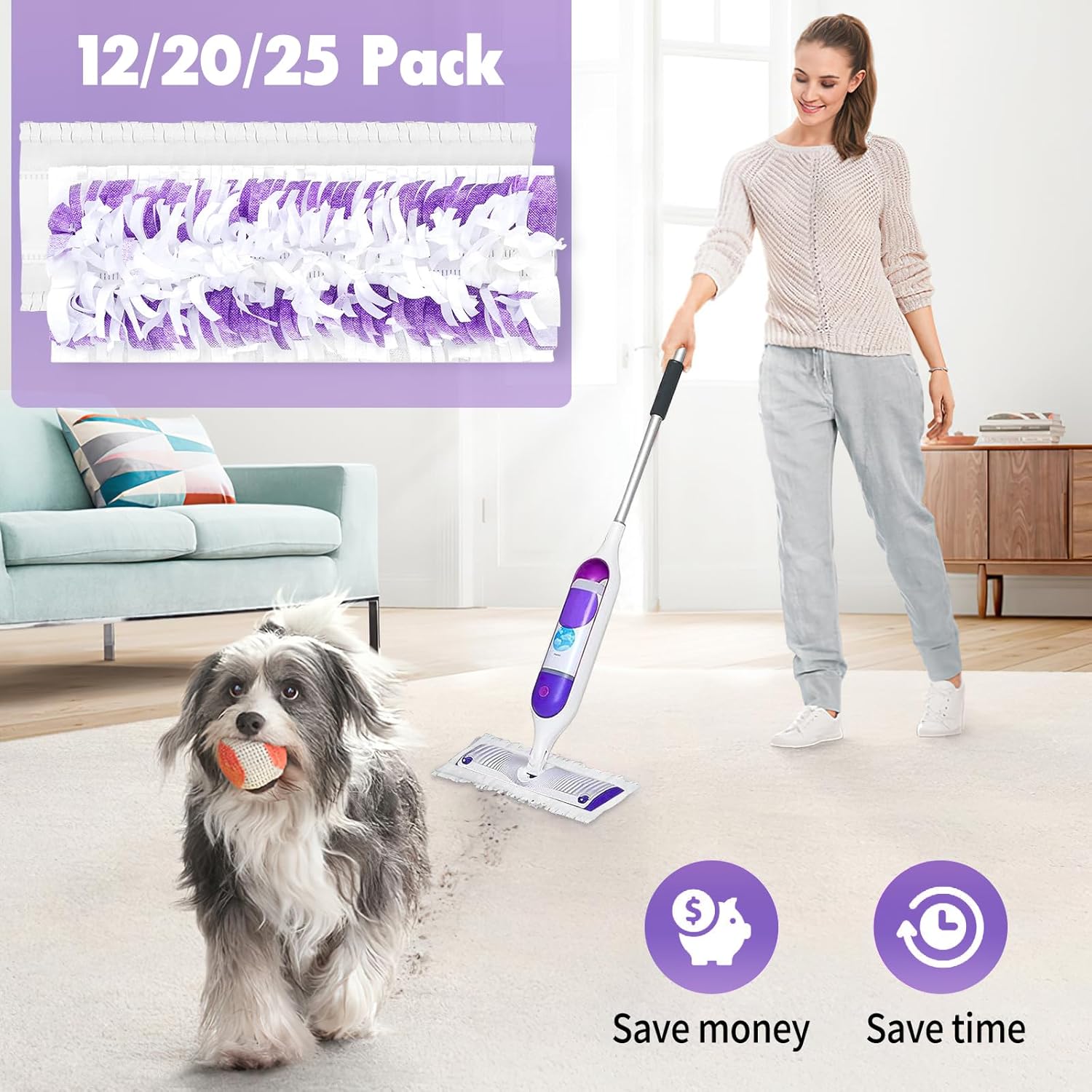 12PCS Hofosi Swiffer Power Mop Pad Refills