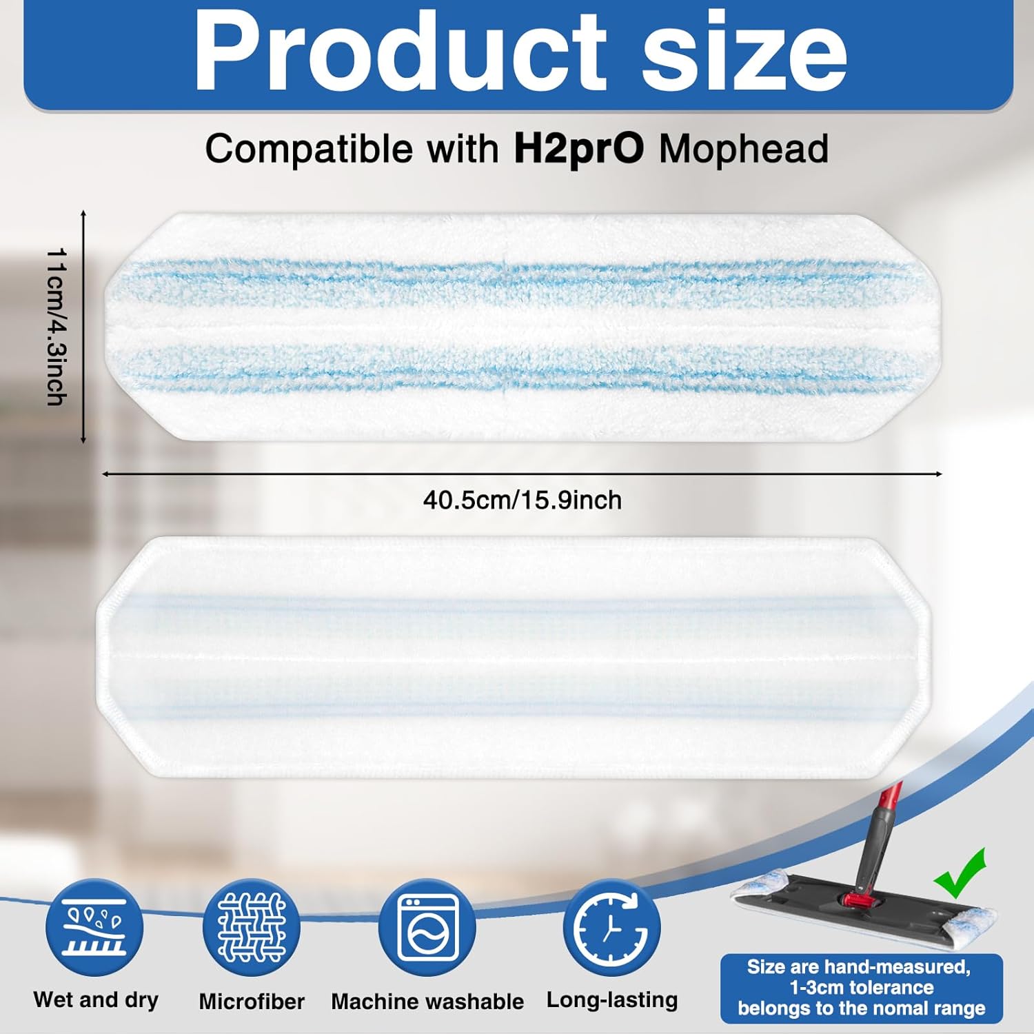 LAIZAA Mop Pads Replacements for O-Cedar H2prO Mop System 4 Pack