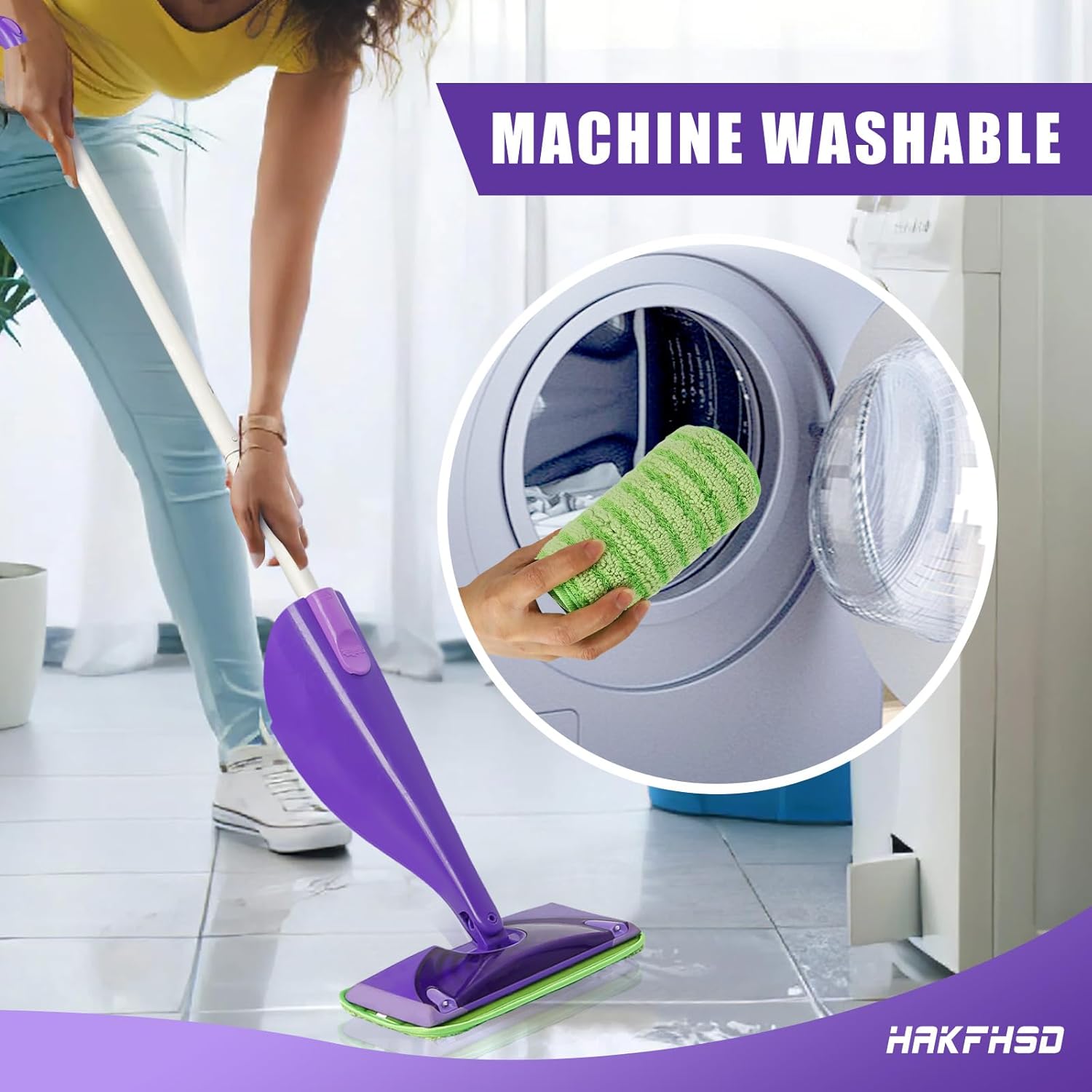 4 Pack Reusable Mop Cloths for Swiffer Wet Jet Mops - Green
