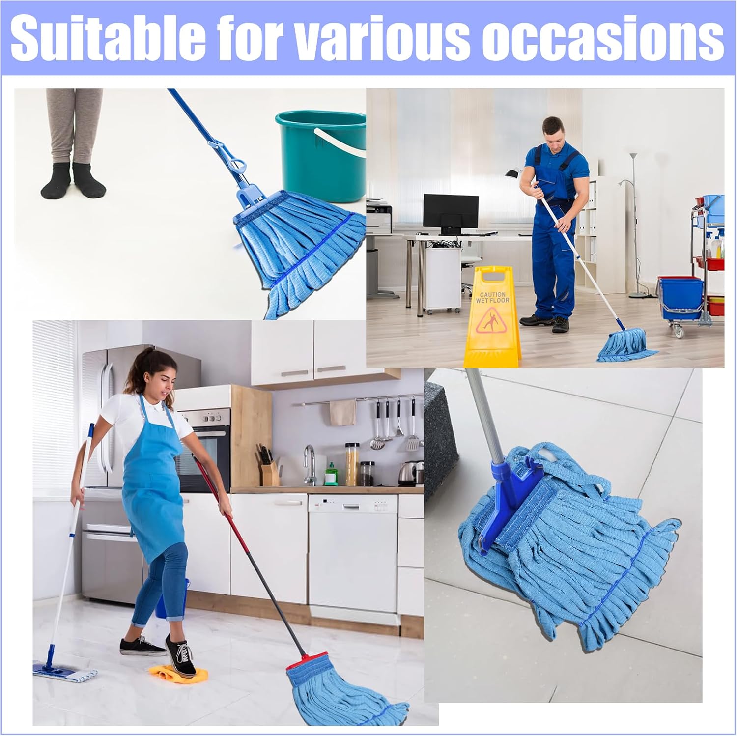 5 Pcs Commercial Mop Head Replacement Tubes