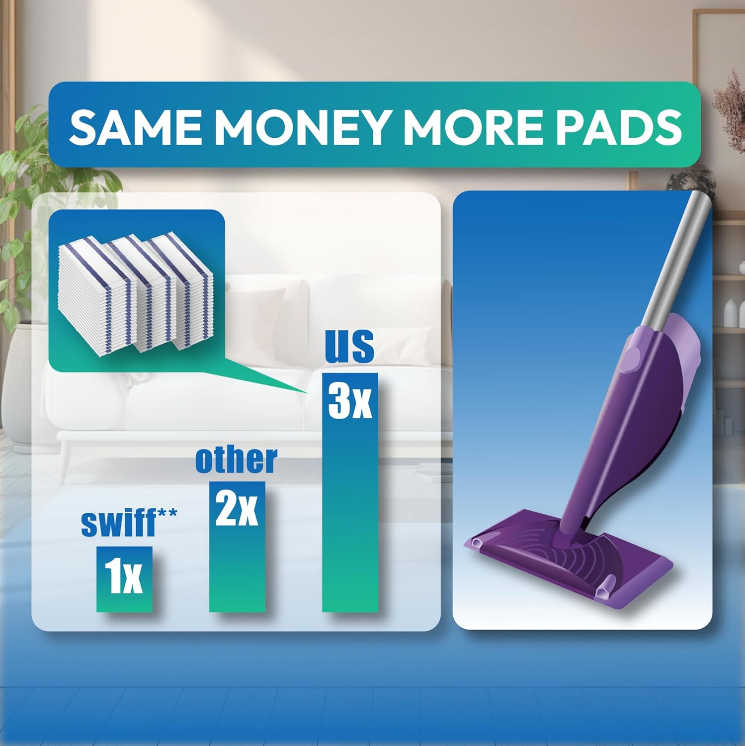40 Count Swiffer WetJet Mopping Pad Refills - Thick Durable