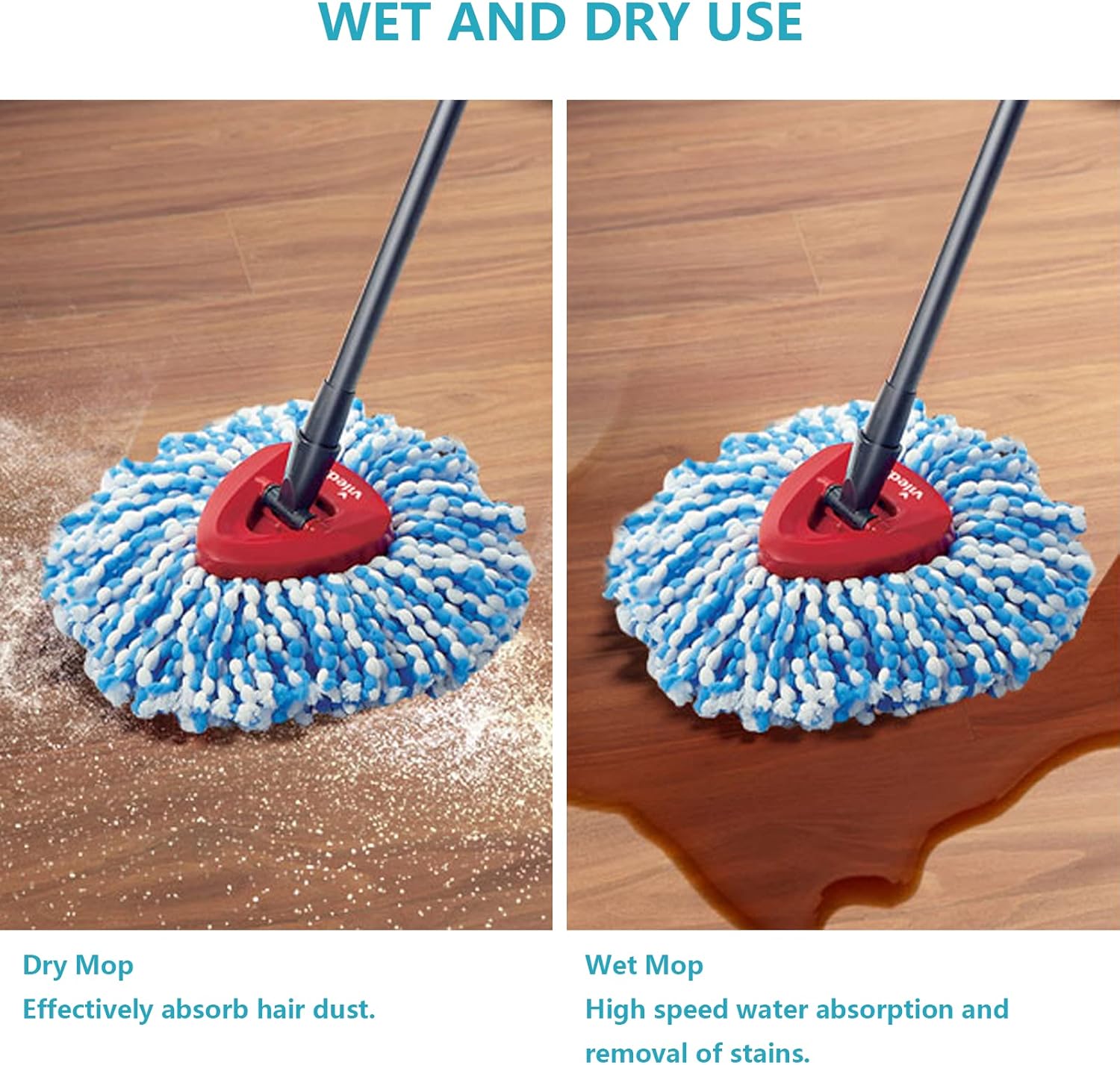 HANZENMA Spin Mop Replacement Head 3 Pack