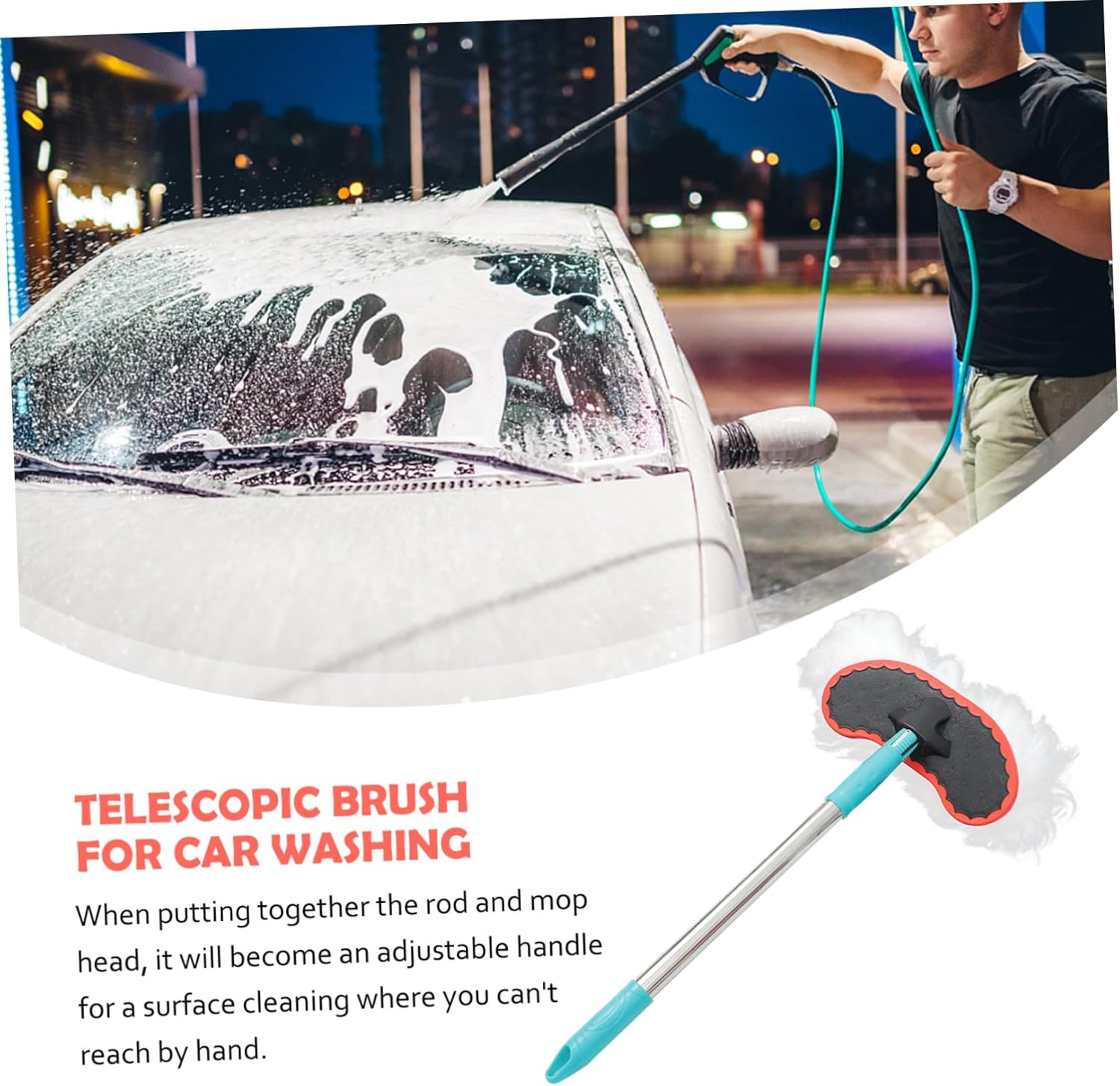 Multifunctional Retractable Mop for Car and Furniture Cleaning