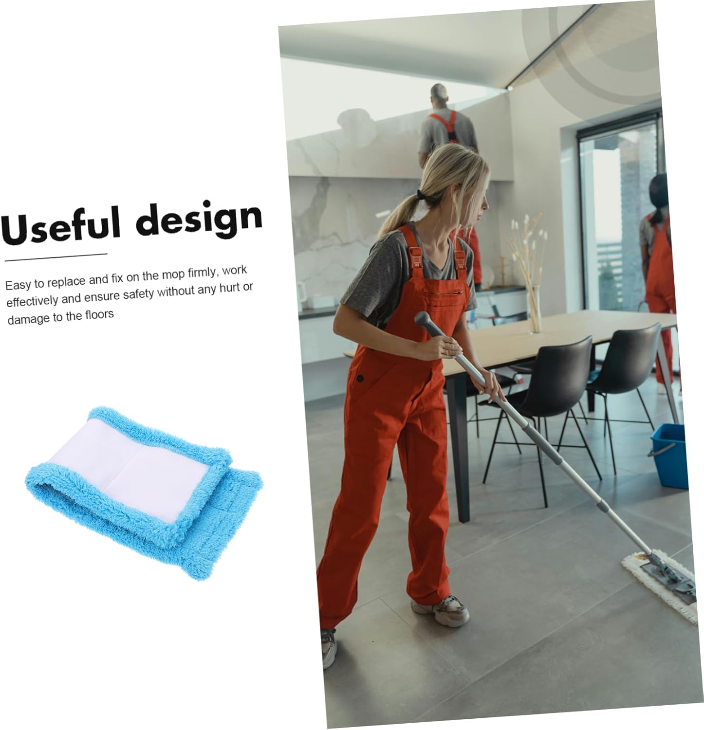 2pcs Microfiber Mop Head Replacement Pads for Cleaning