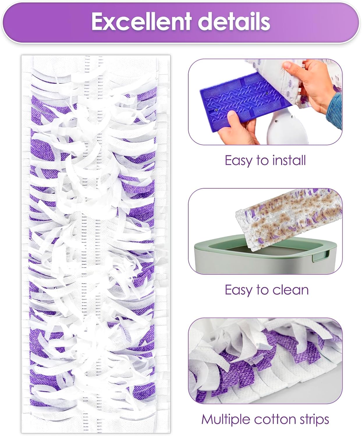 35 Pack BRUVISH PowerMop Pad Refills for All Surfaces