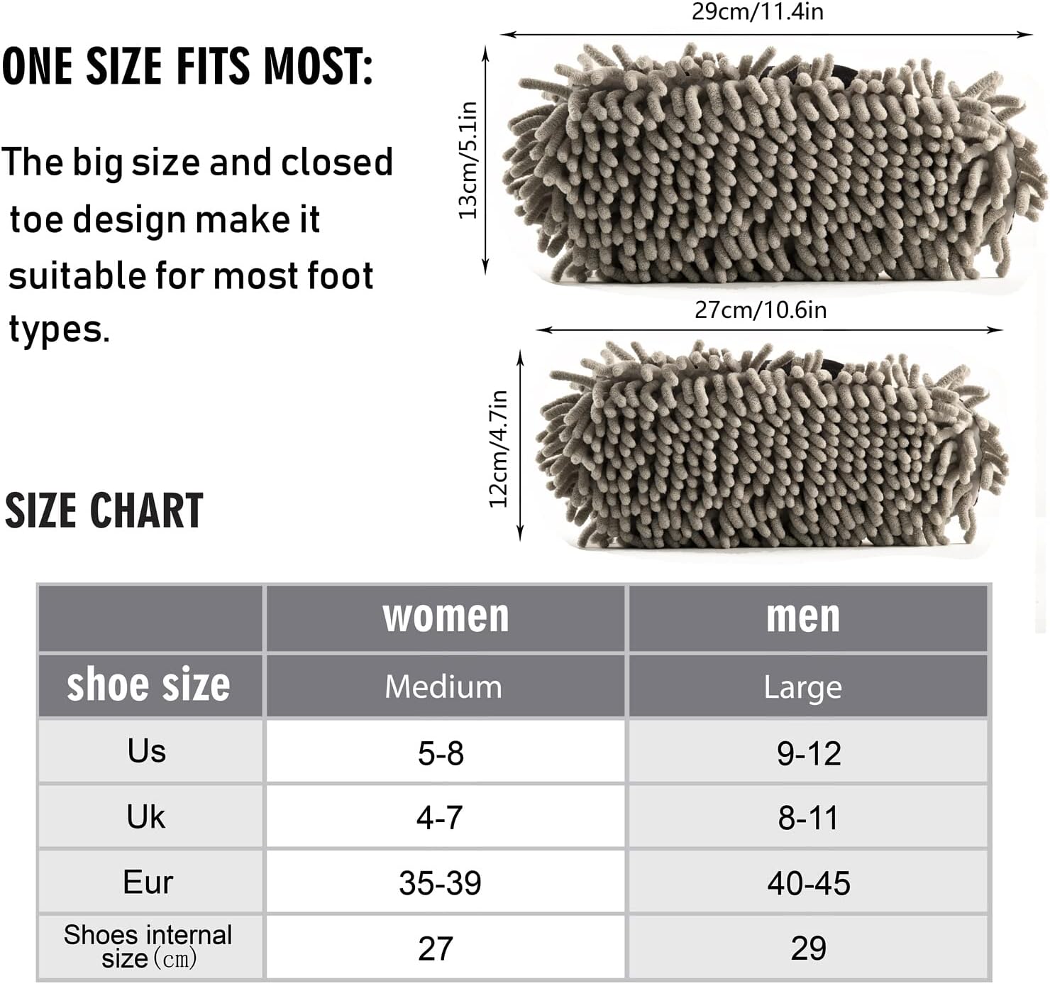 Zhirexin Mop Slippers with Microfiber Padding for Home Cleaning