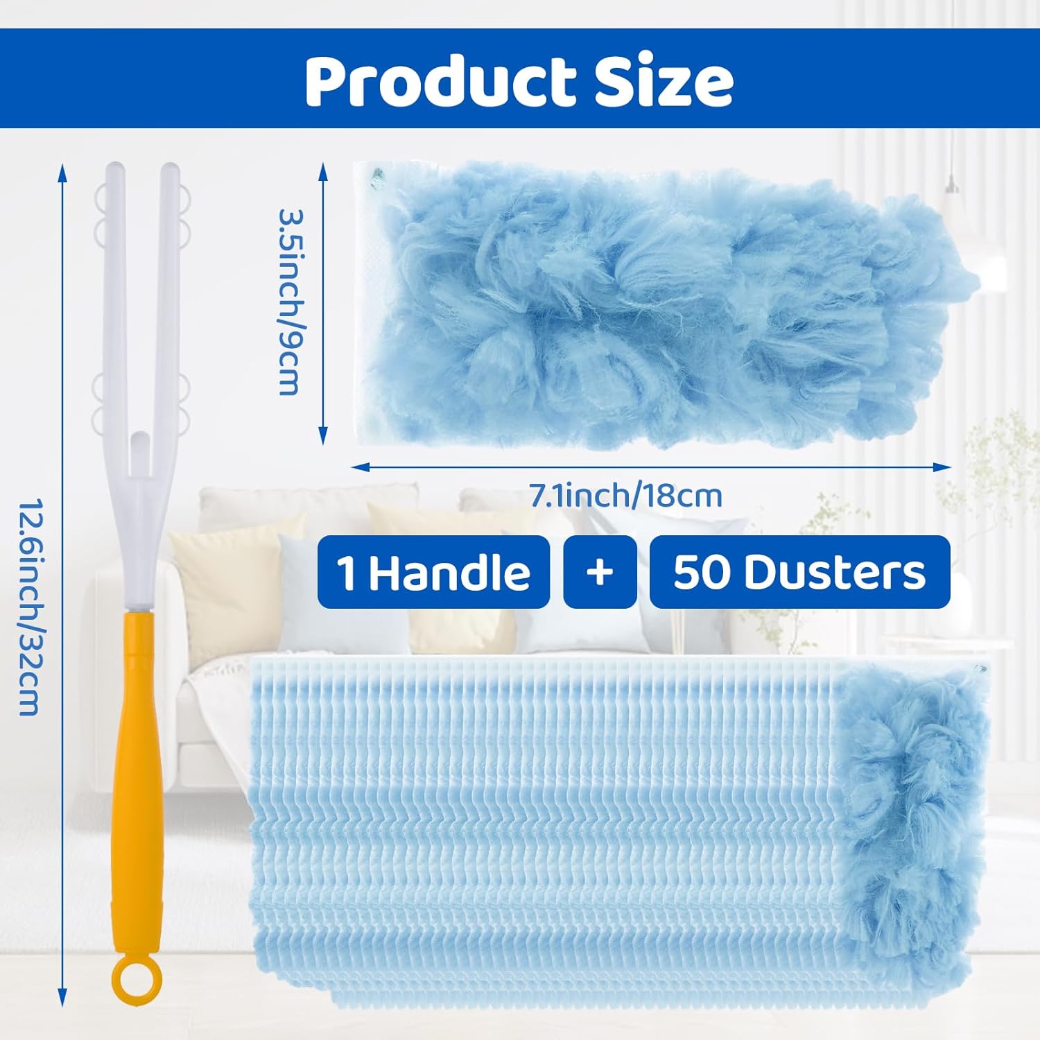 JMIATRY 50PCS Swiffer Duster Refills 360 Degree Heavy Duty