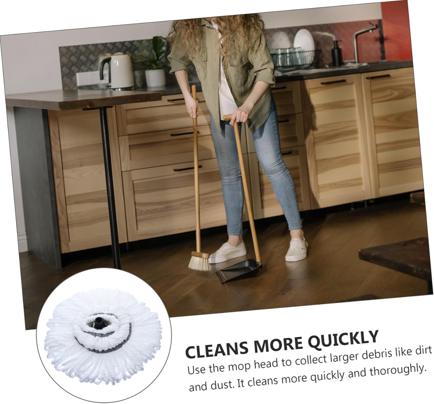 Minkissy Replacement Mop Head for Home and Commercial Cleaning