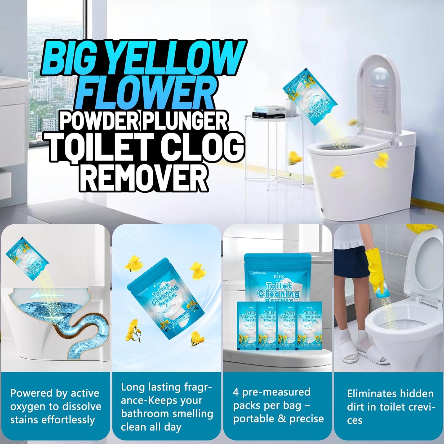 Krris Cleaning Expert Daylily Foam Toilet Cleaner 4-Pack