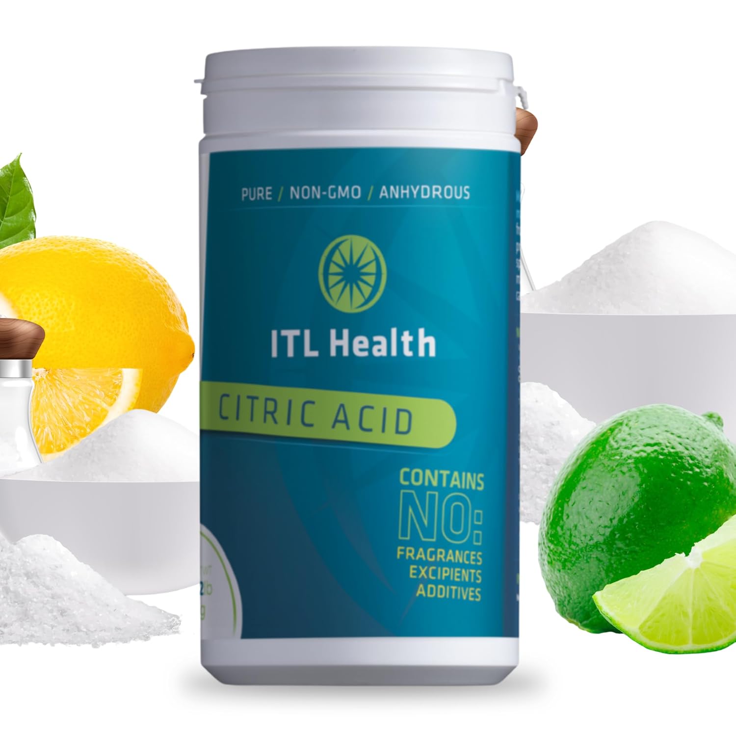 Mag365 Non-GMO Citric Acid 1kg Recyclable Tub