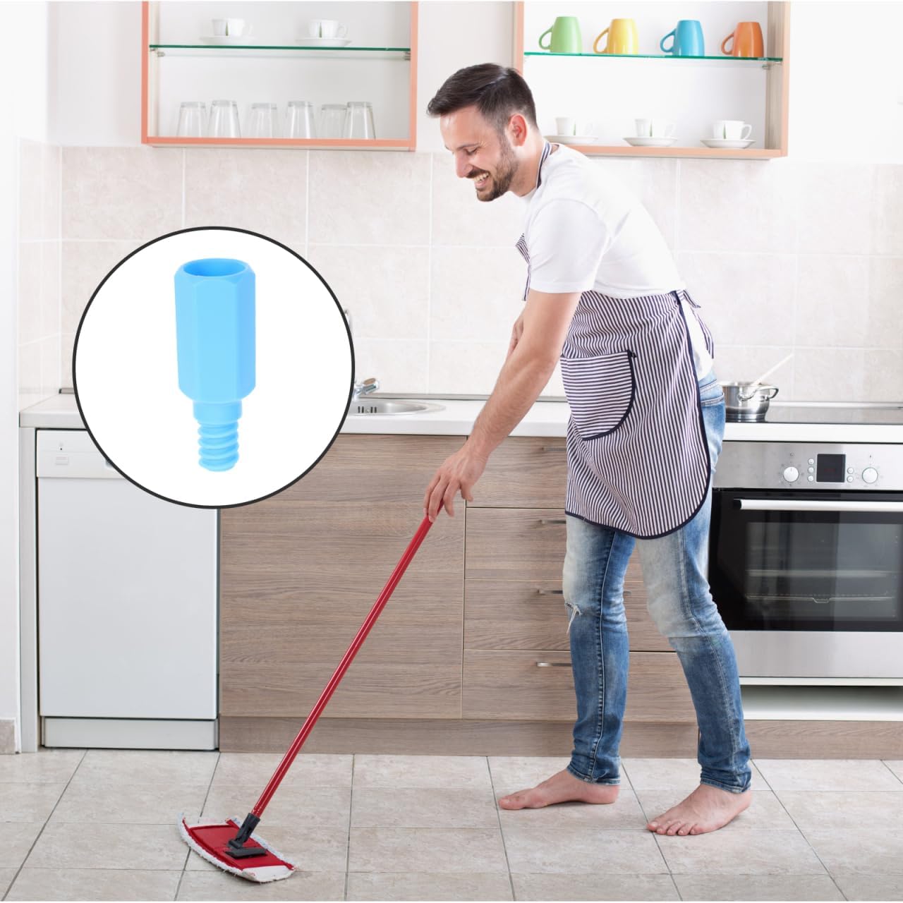 PACKOVE 25mm Threaded Mop Handle Adapter Replacement