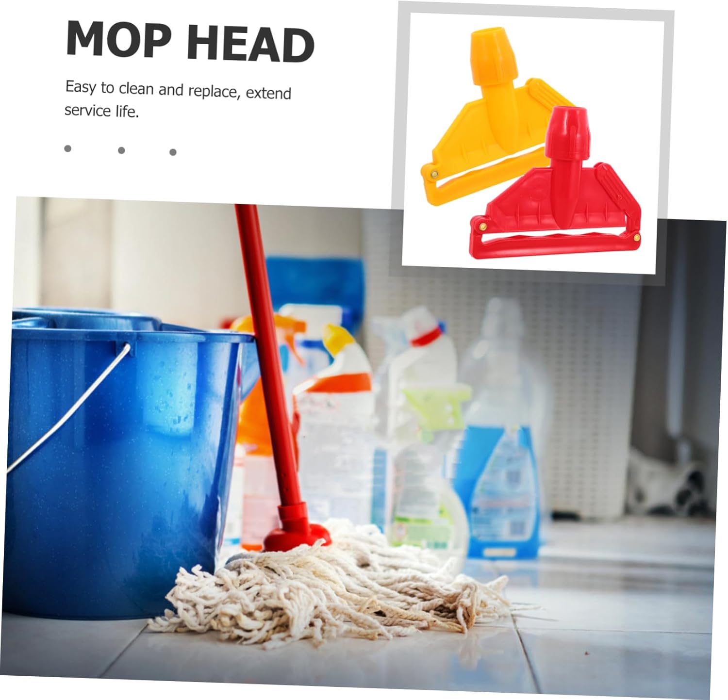 2PCS Detachable Mop Clip for Easy Replacement and Efficient Cleaning