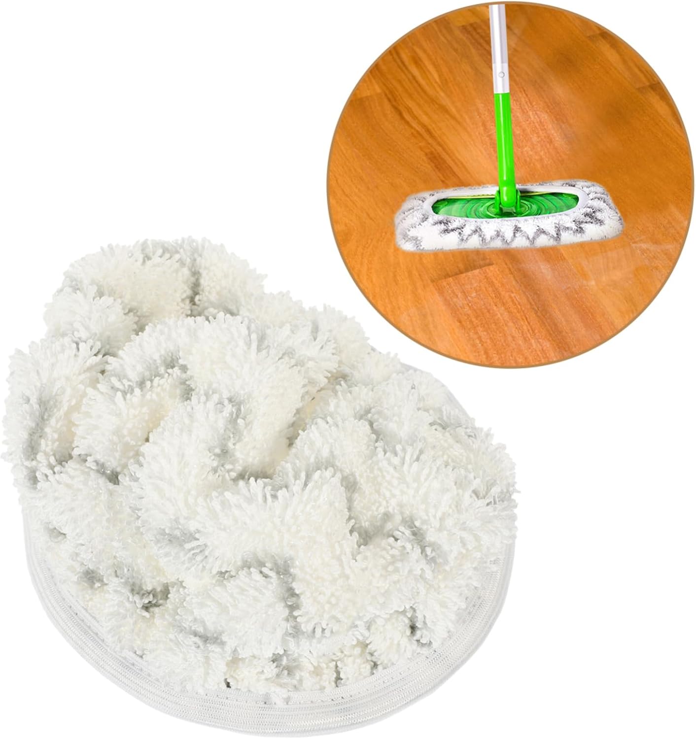 Ipetboom 2pcs Mop Refill Covers Microfiber Pads for Hardwood Tile Marble Cleaning