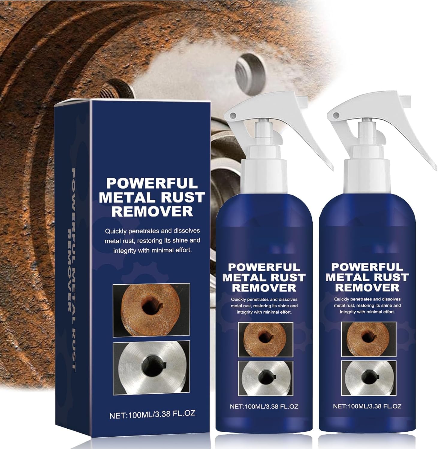 QCHIAN 2024 Rust Remover Spray 100ml 2pcs