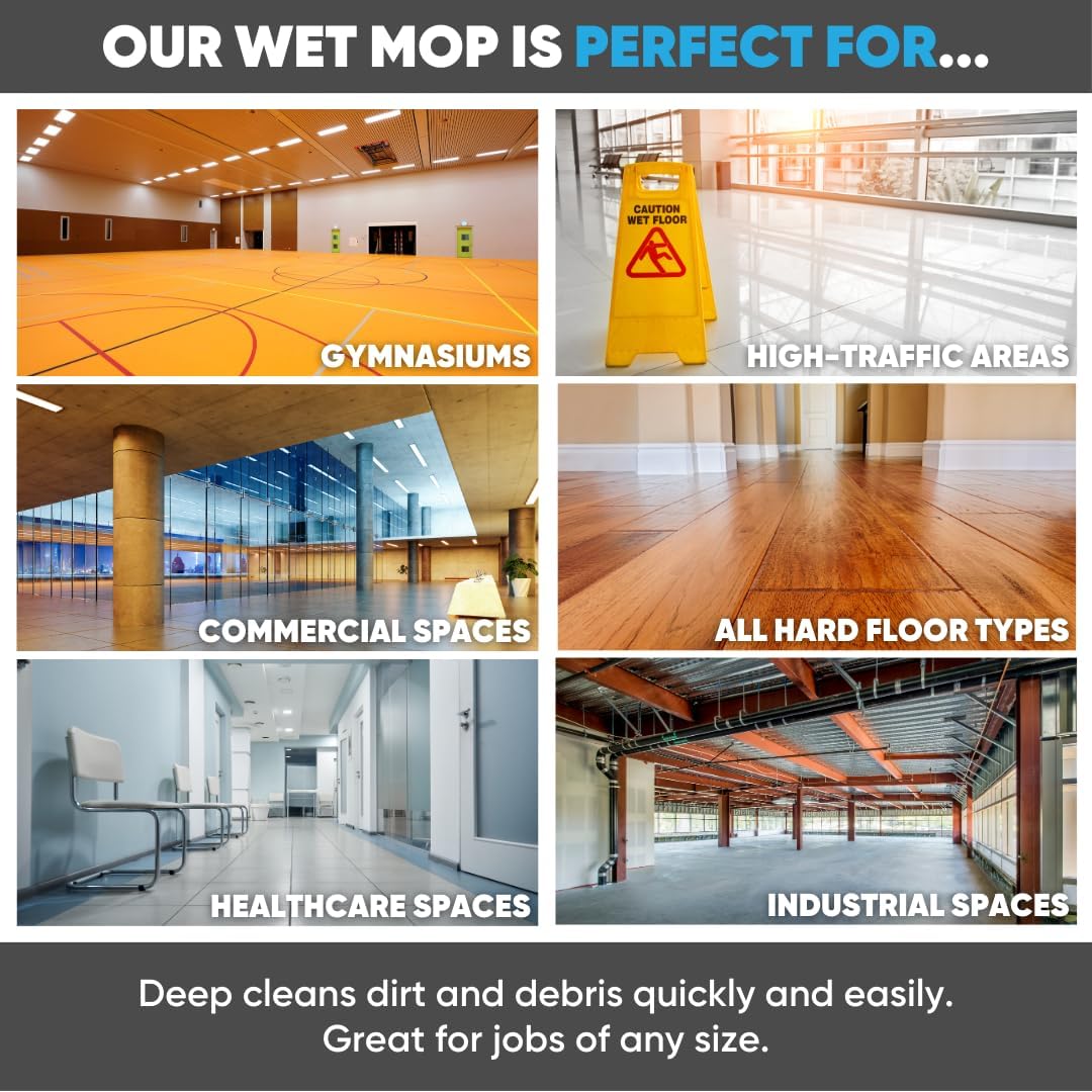 36 Inch Microfiber Wet Mop Pad Set of 3