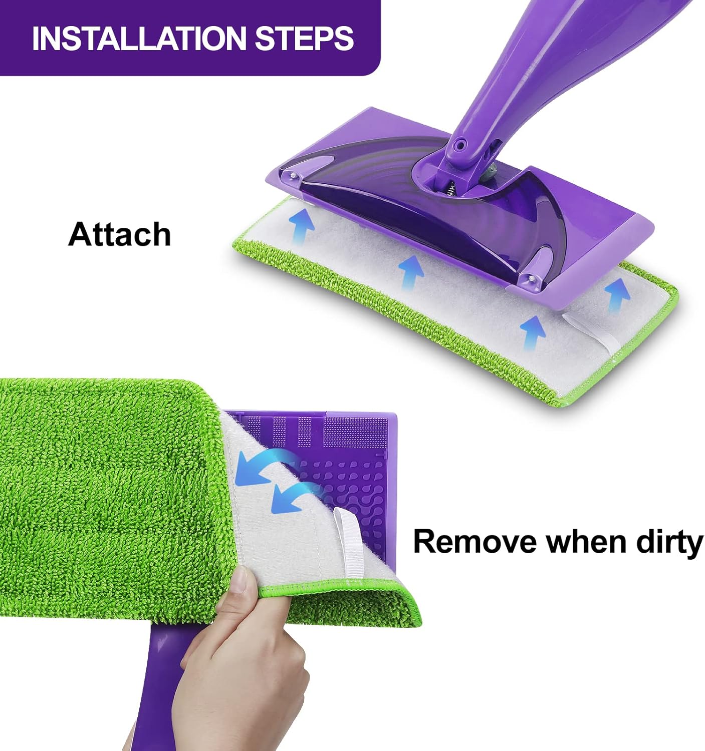 8 Pack Reusable Mop Pads for Swiffer Wet Jet Mops