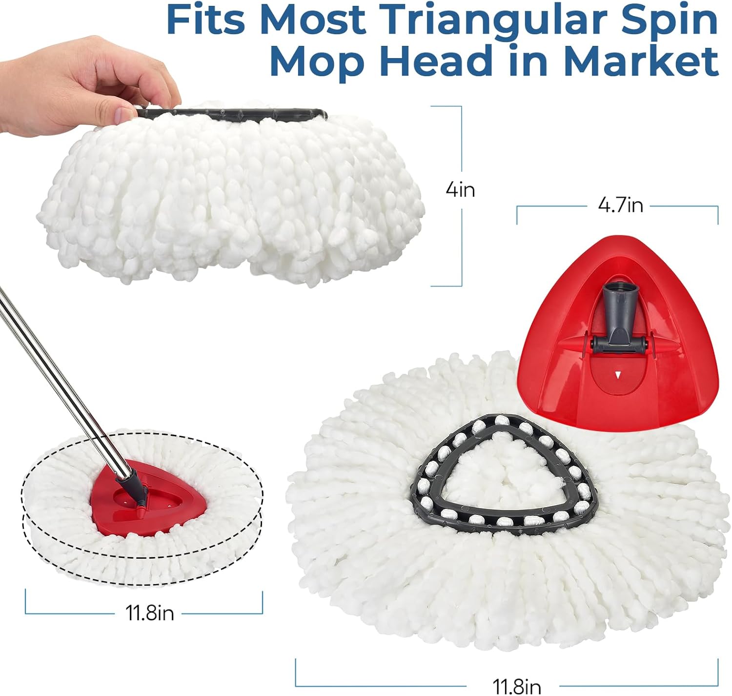 Matthew Cleaning 12-Pack Spin Mop Replacement Heads