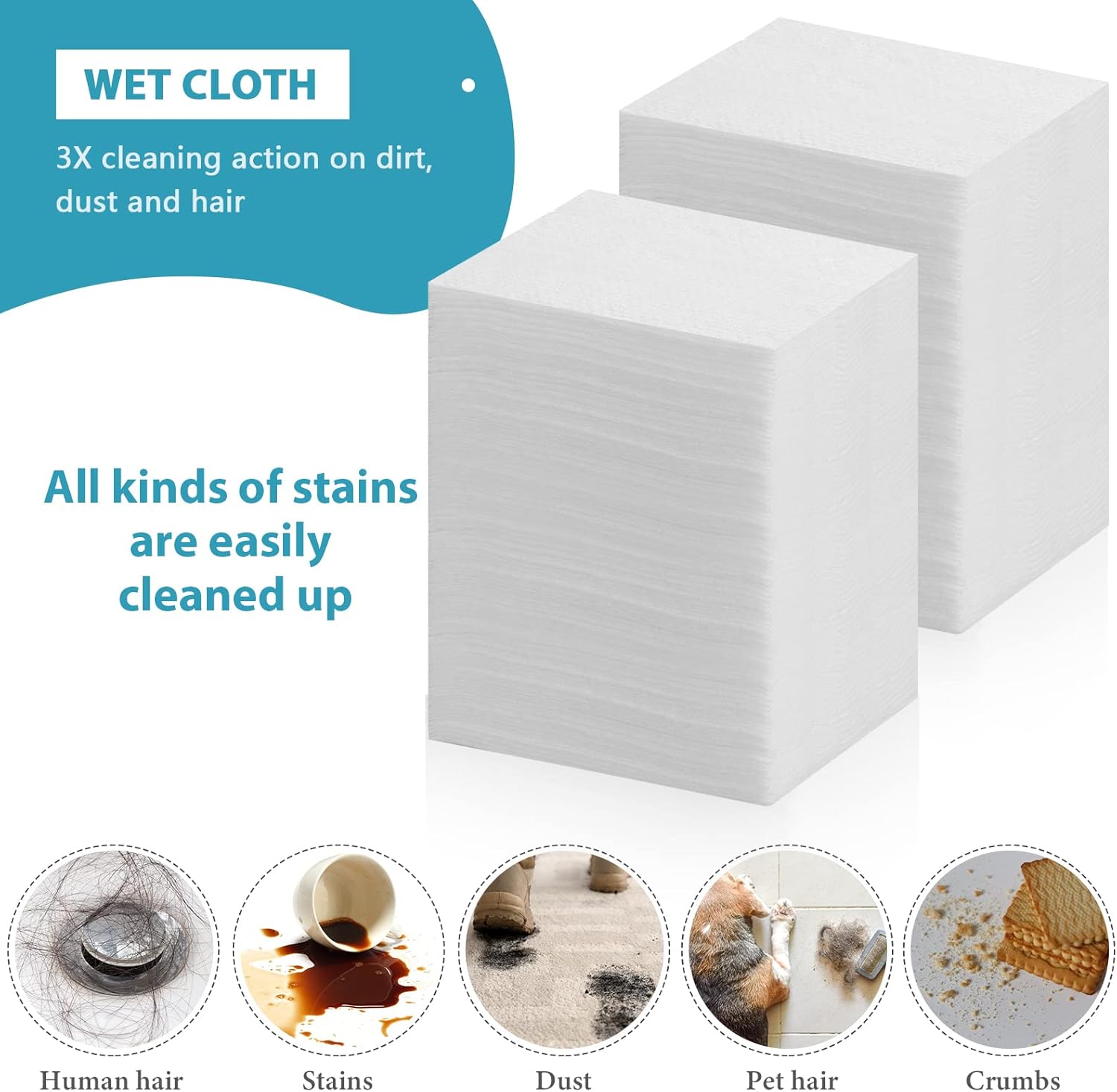 Peryiter Wet Mop Pads Refills 160 Pcs Disposable