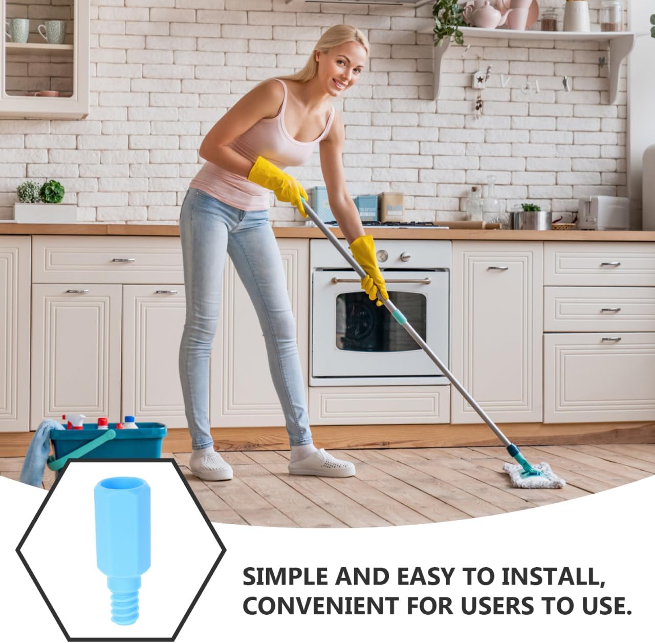 PACKOVE 25mm Threaded Mop Handle Adapter Replacement