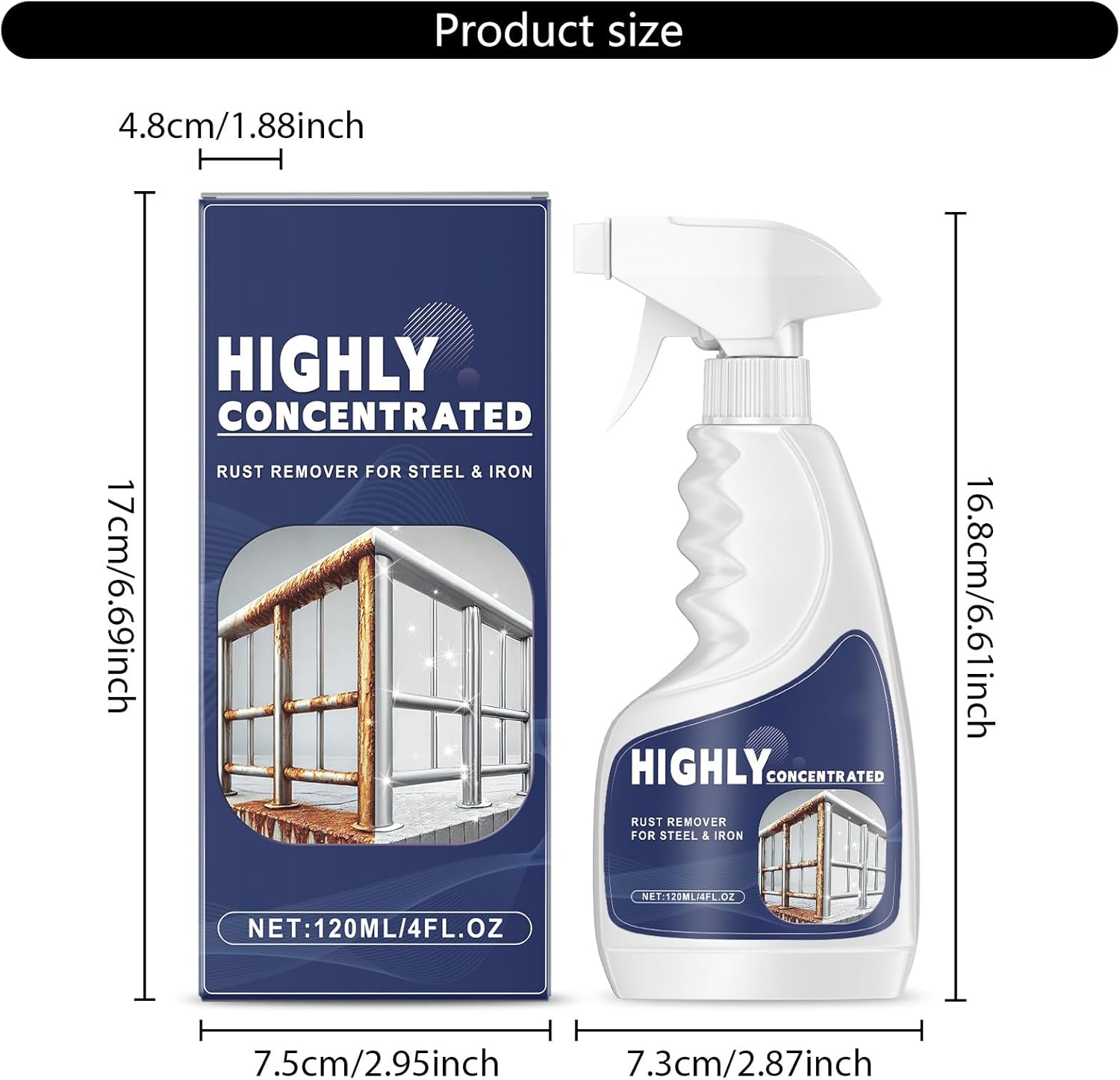 HEYZAKKA Quick 120ml Rust Remover for Metal