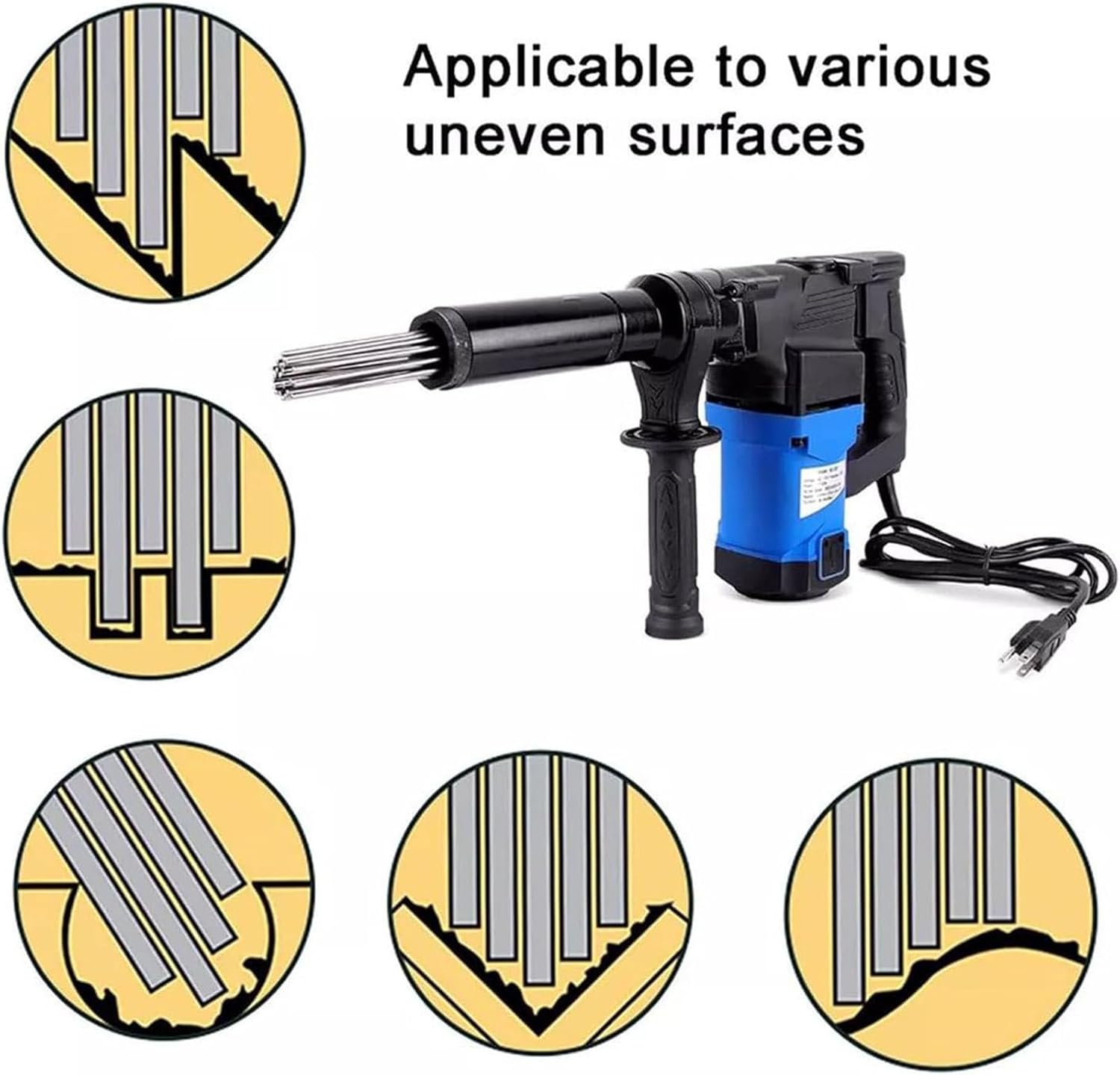 LSBHPPD 1400W Handheld Electric Rust Gun for Marine Ship and Industrial Use