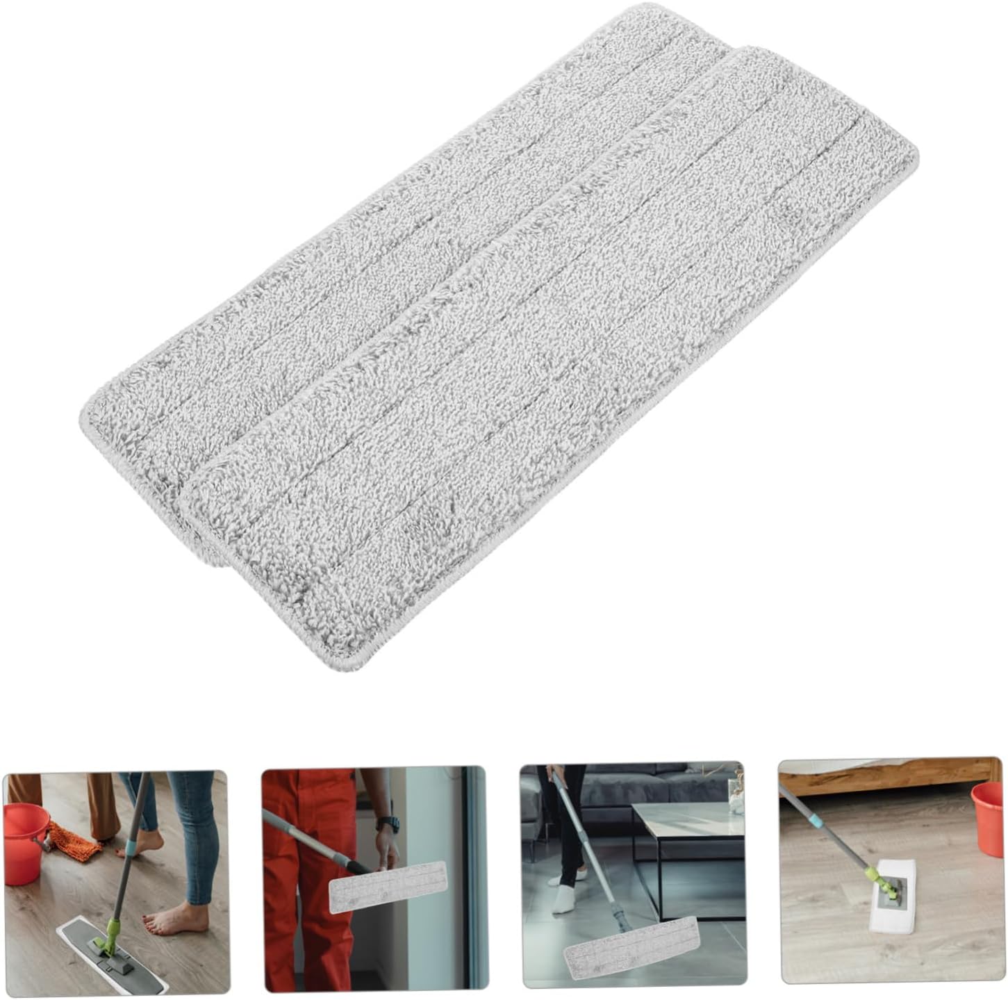 Ipetboom 2pcs Reusable Microfiber Mop Pads for Hard Floors