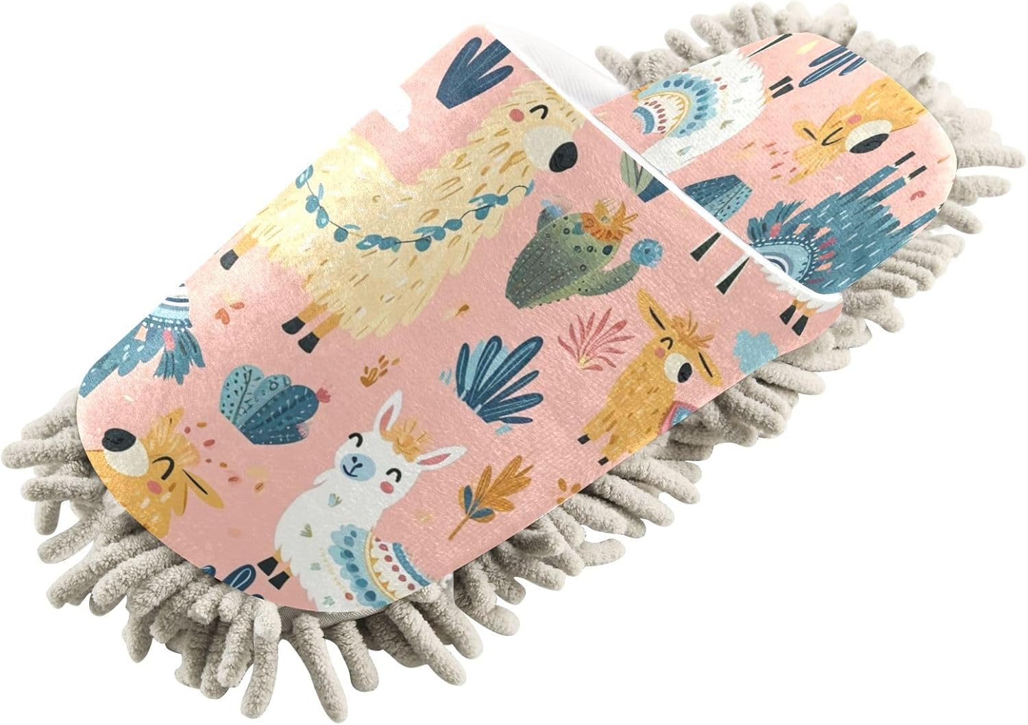 Bulletgxll Playful Llama Mop Slippers - M