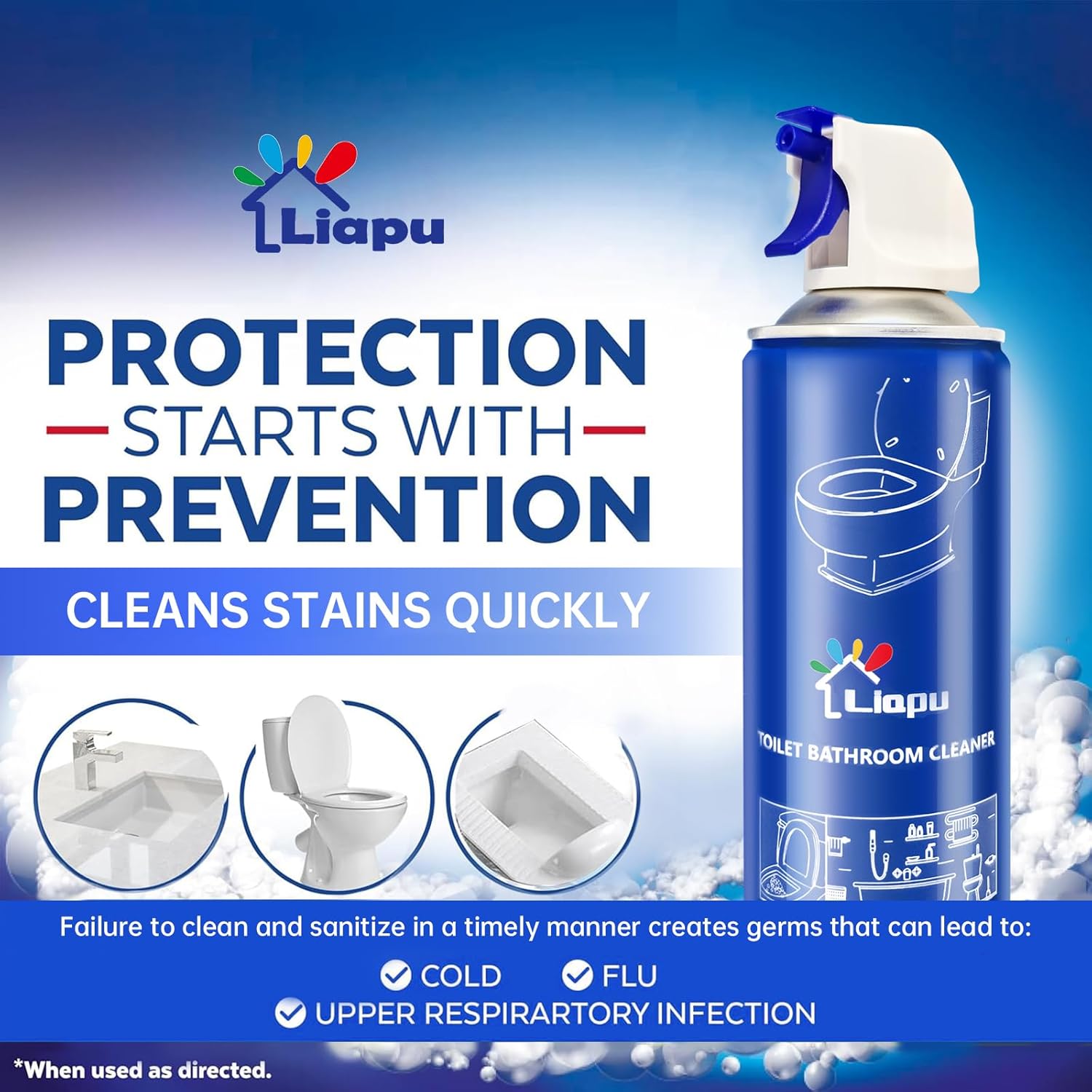 Liapu Toilet Bowl Cleaner with Fresh Mint Scent