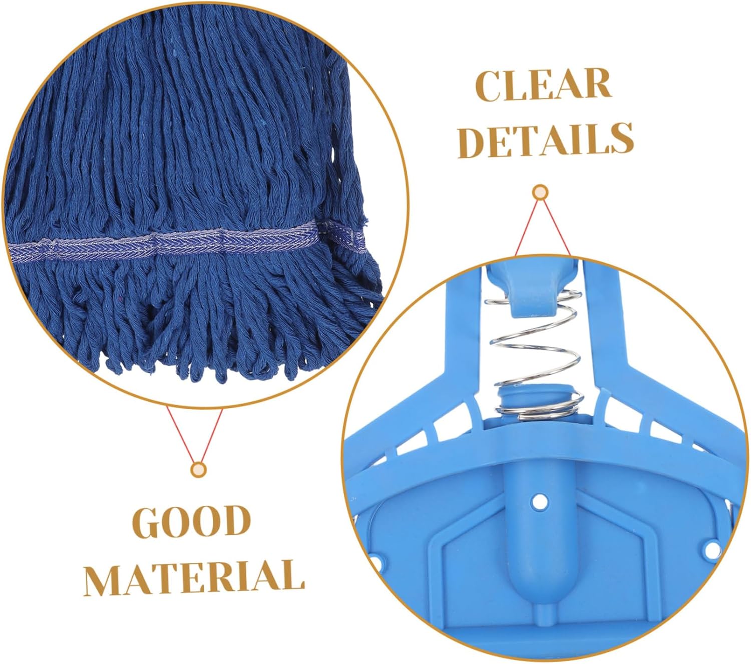 Ipetboom 2pcs Detachable Cotton Mop Head Replacement