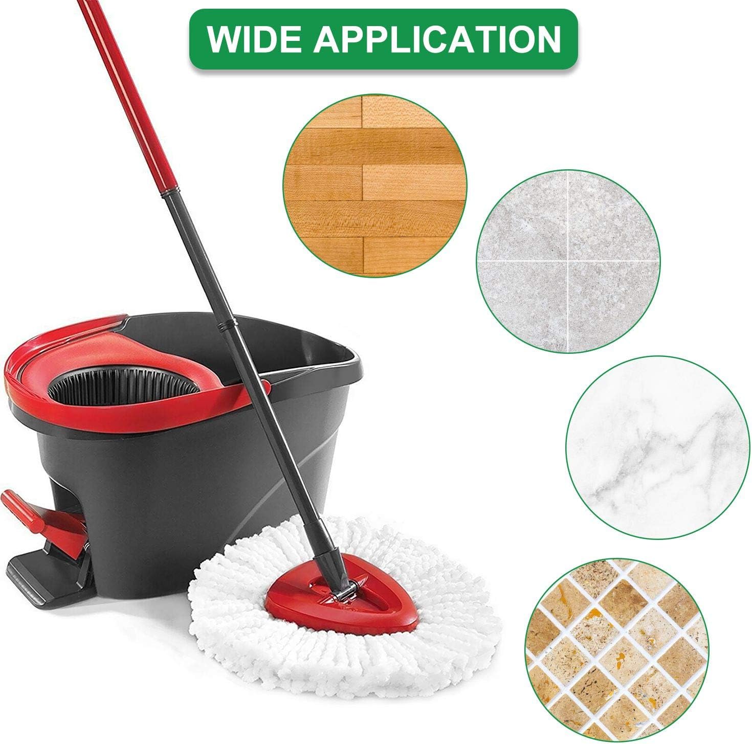 8Pack Spin Mop Heads Replacements Microfiber Easy Wring Clean