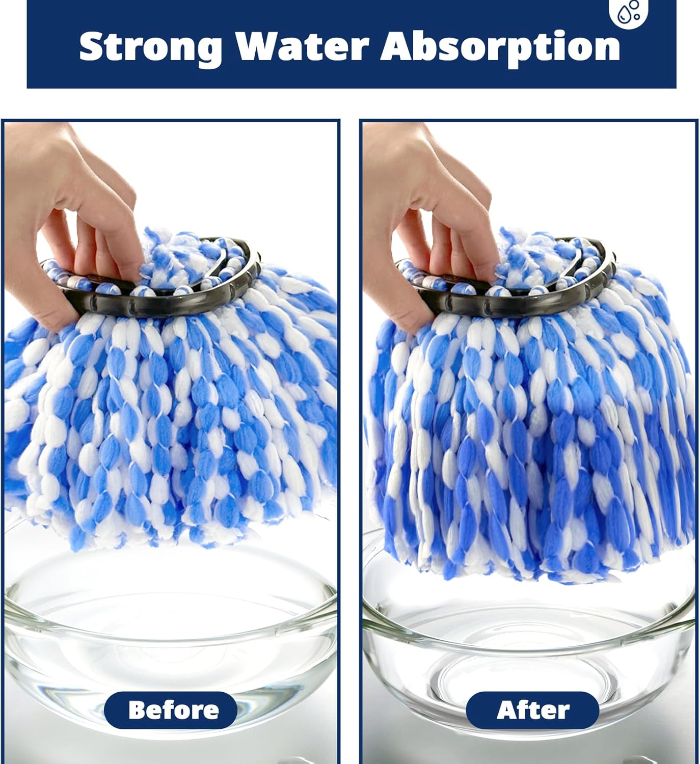 Spin Mop Replacement Heads 4-Pack Machine Washable RinseClean 2-Tank Compatible