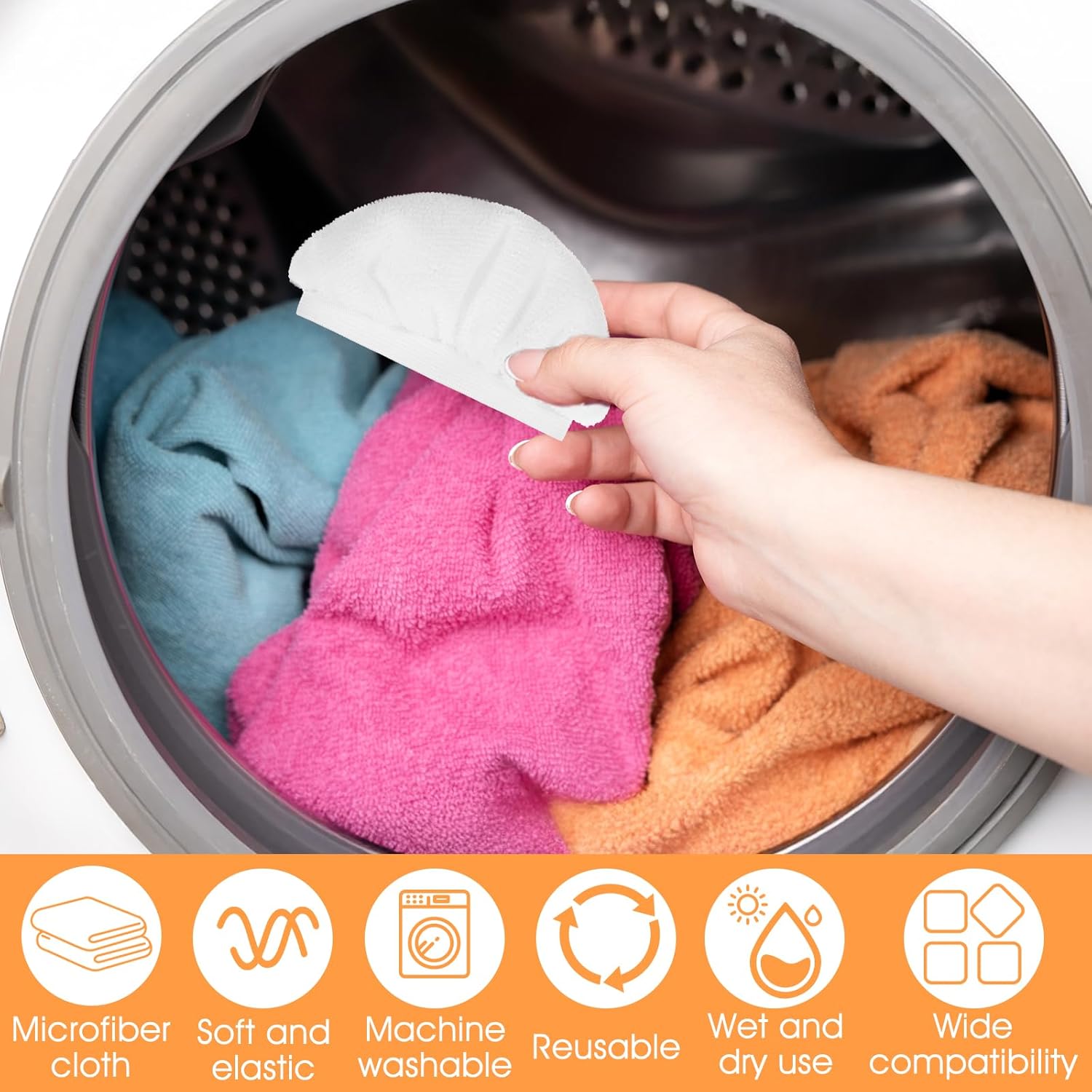 10pcs Reusable Steam Mop Pads Microfiber Cloth