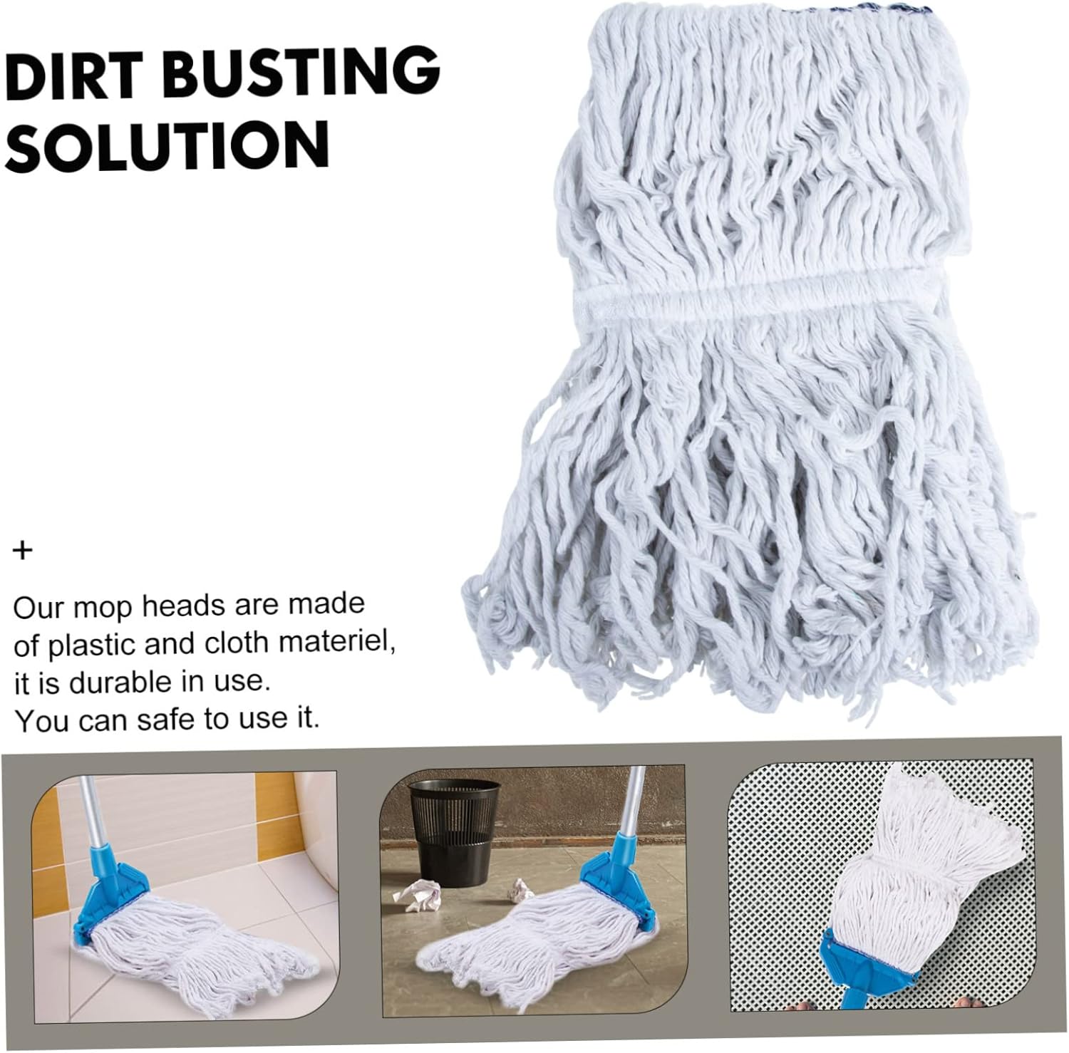 PACKOVE Cotton String Mop Head Reusable Replacement Pad