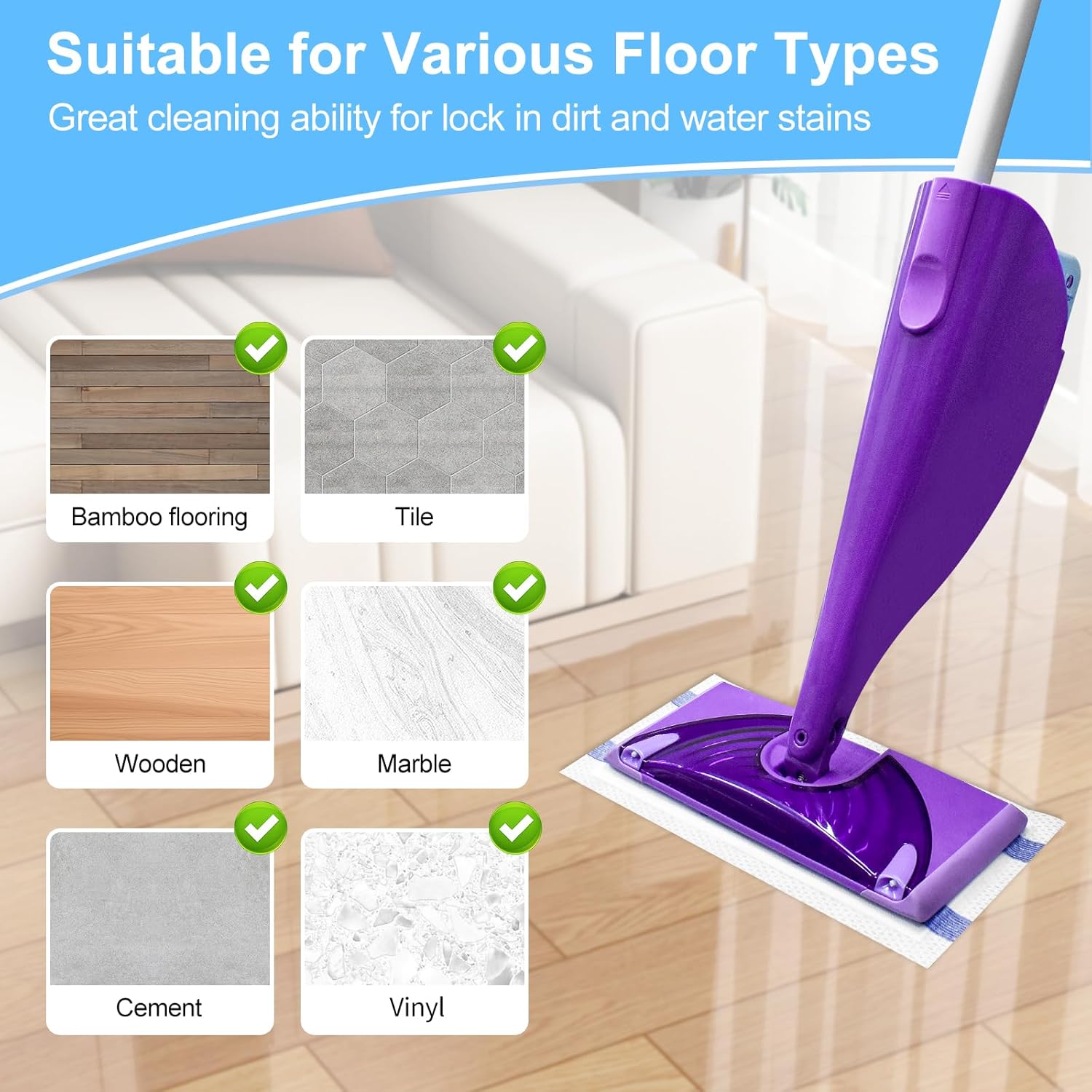 Aiyiried 10 Count Mop Pad Refills for WetJet Swiffer