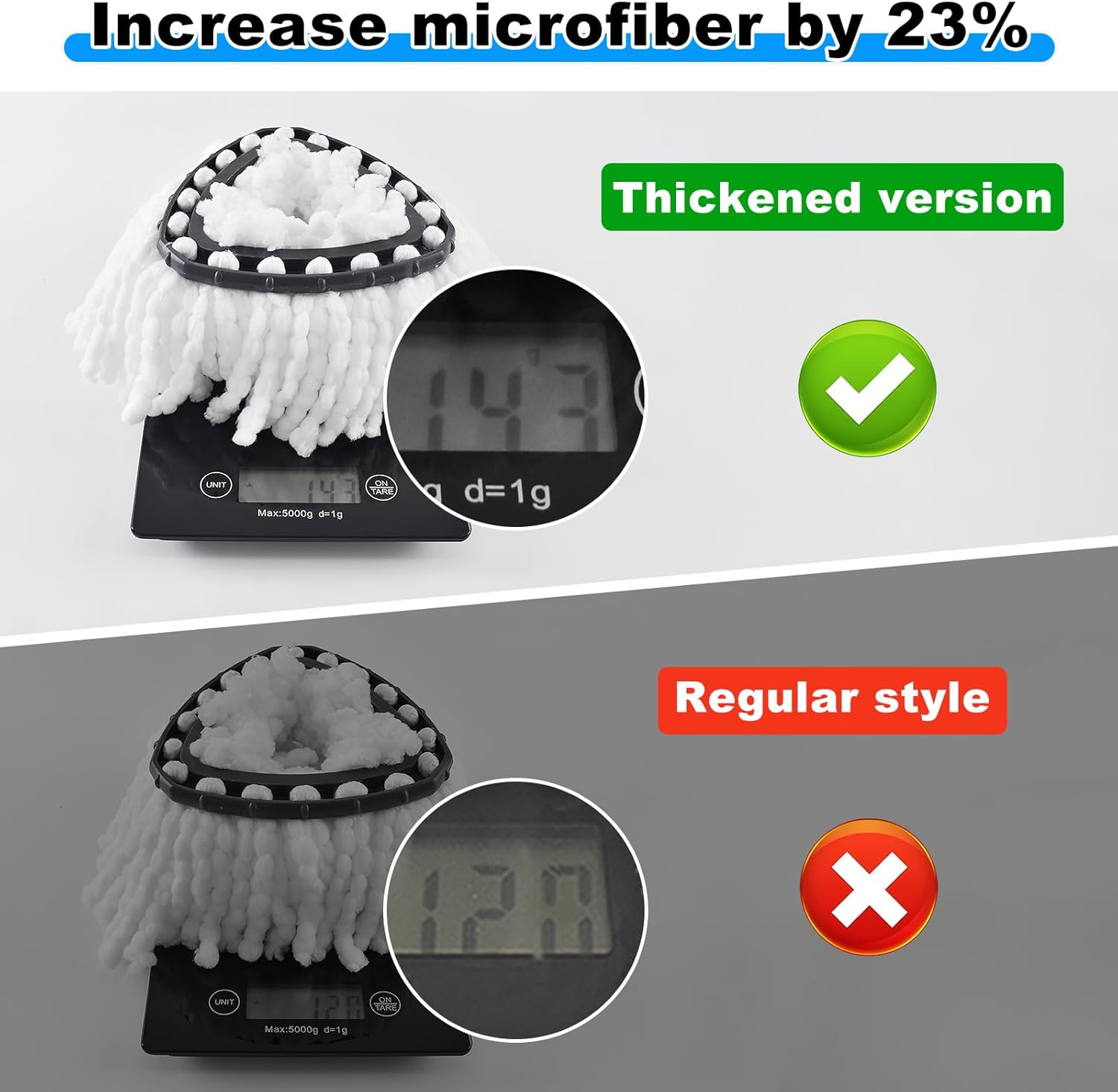 4PCS Microfiber Mop Heads for O-Cedar 1-Tank System