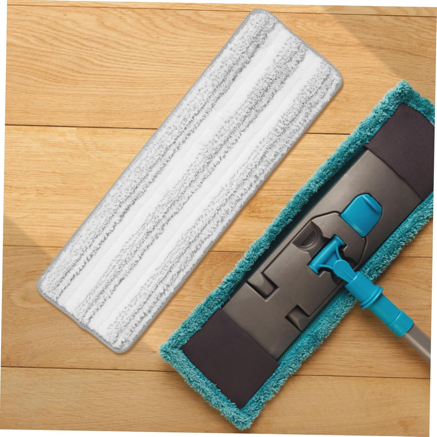 Ipetboom 2pcs Thickened Flat Mop Pads Reusable for Hardwood Tile