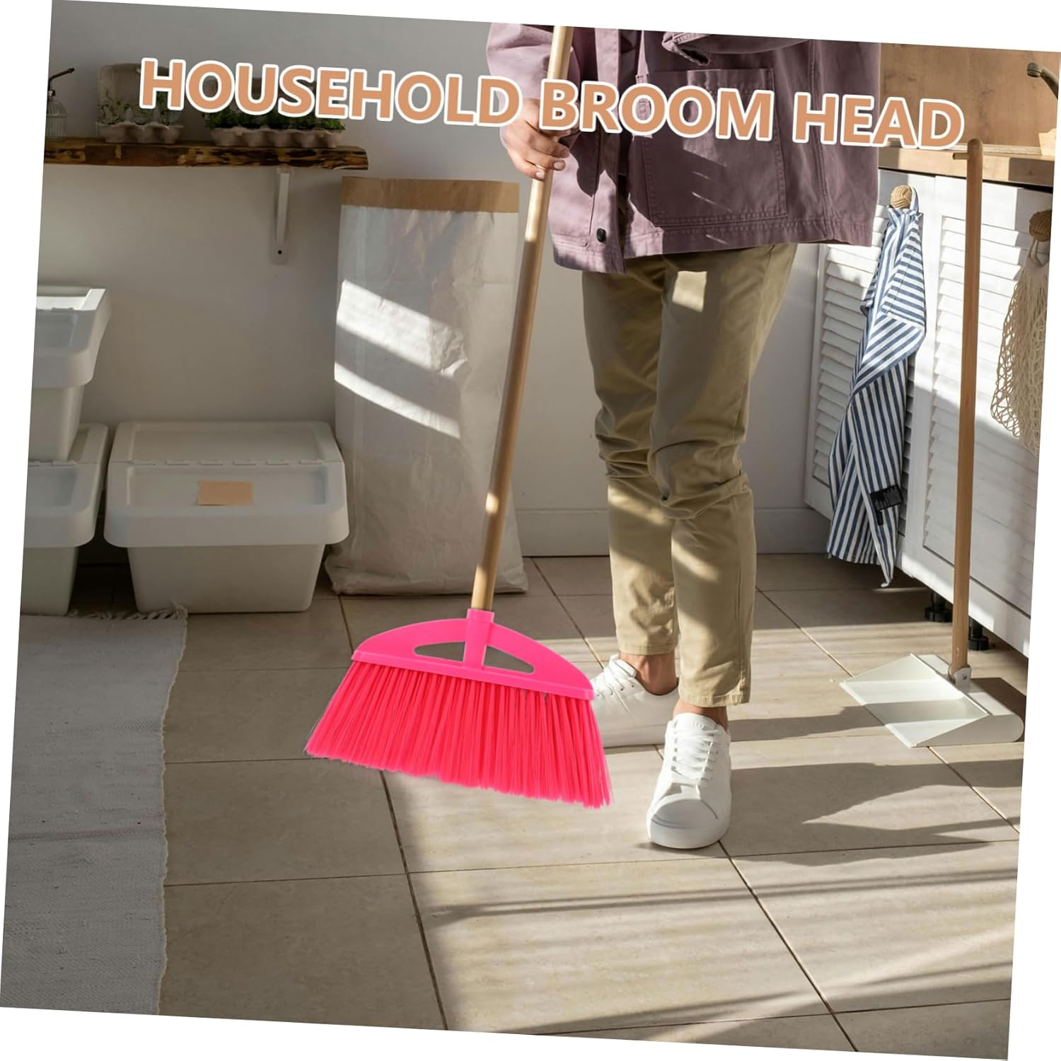 2pcs Heavy-Duty Broom Replacement Heads for Efficient Cleaning