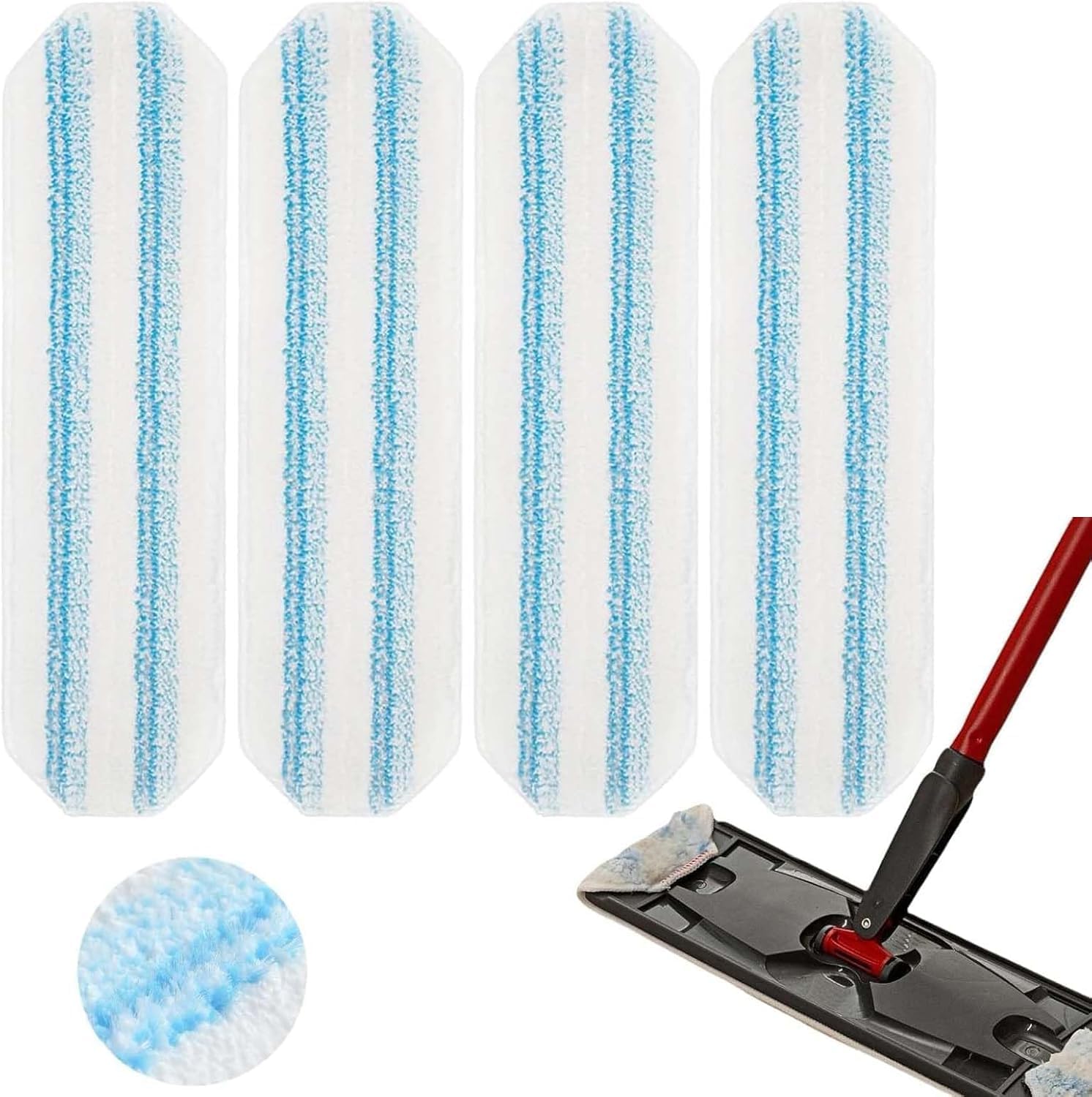 LAIZAA Mop Pads Replacements for O-Cedar H2prO Mop System 4 Pack