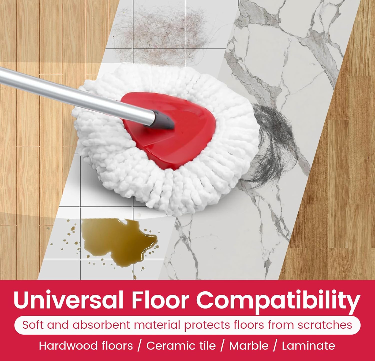 Dovcleing Mop Heads Replacement 6Pack for O Cedar Easy Wring Spin Mop